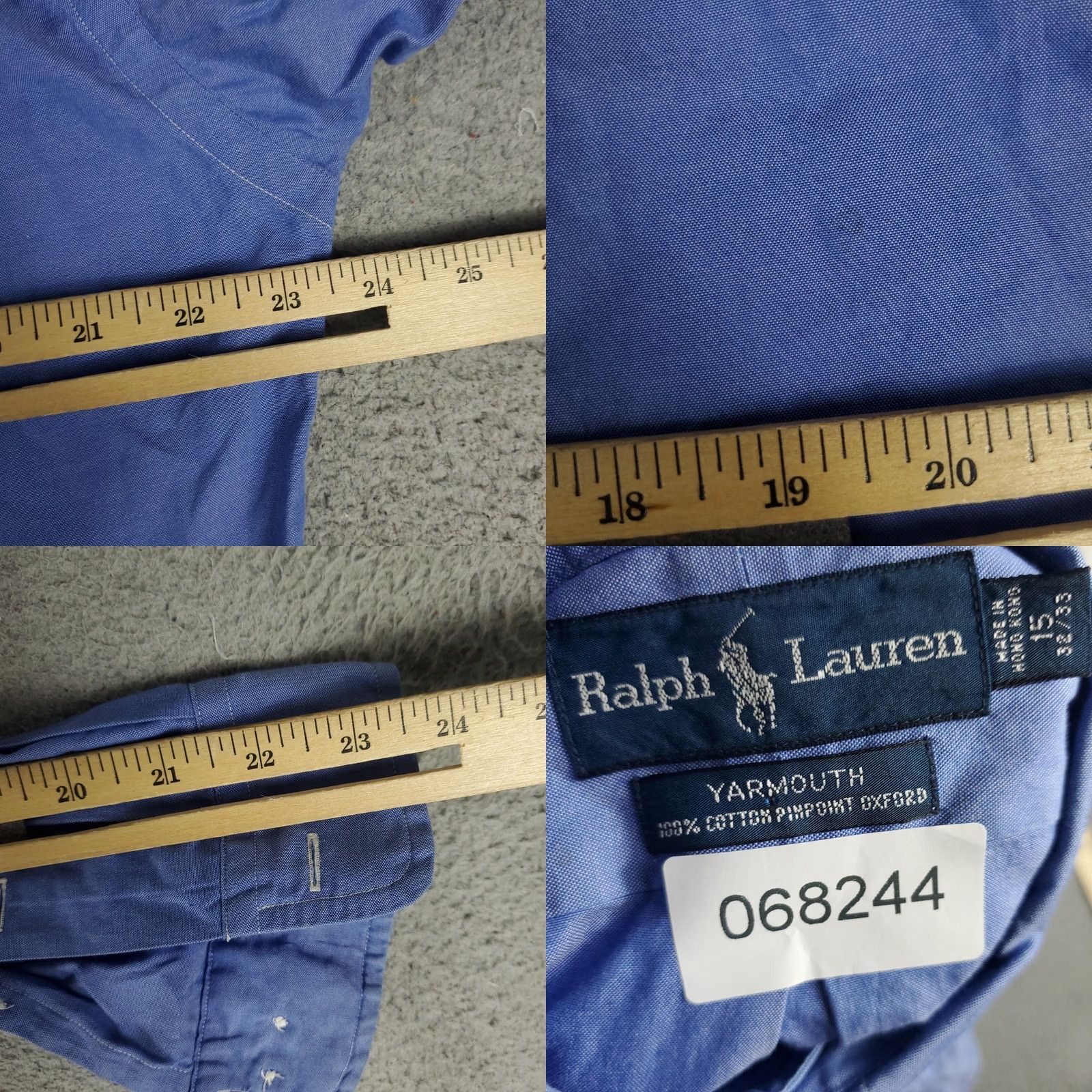 Ralph Lauren Ralph Lauren Mens Size 15 Blue Pony Dress Button Up Long Sleeve * Size 40R - 8 Thumbnail