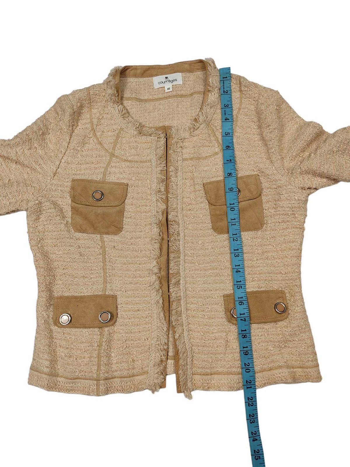Courreges × Japanese Brand Beautiful Item 🔥 Courreges Tweed No Collar Jacket Size L / US 10 / IT 46 - 14 Thumbnail