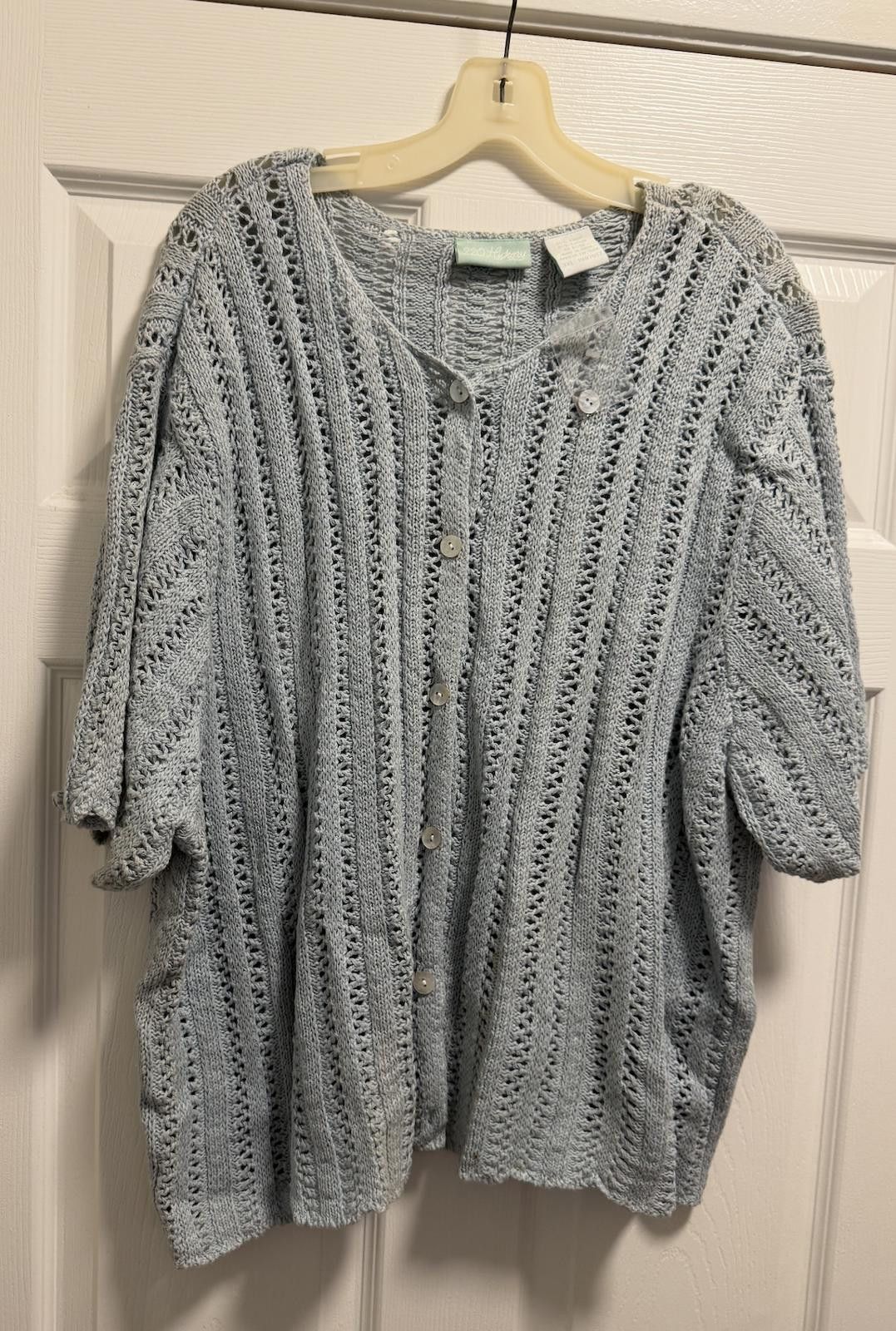 Designer Vintage 220 Hickory Crochet Cardigan Plus‑Size Show‑Stopper Size M / US 6-8 / IT 42-44 - 1 Thumbnail