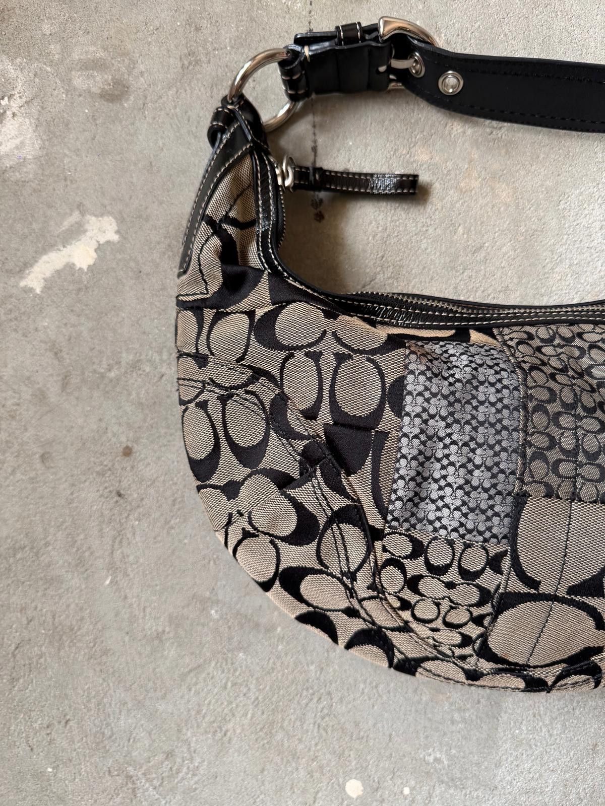 Coach Coach Signature Soho Patchwork Shoulder Bag Grey/Black Size ONE SIZE - 2 Thumbnail