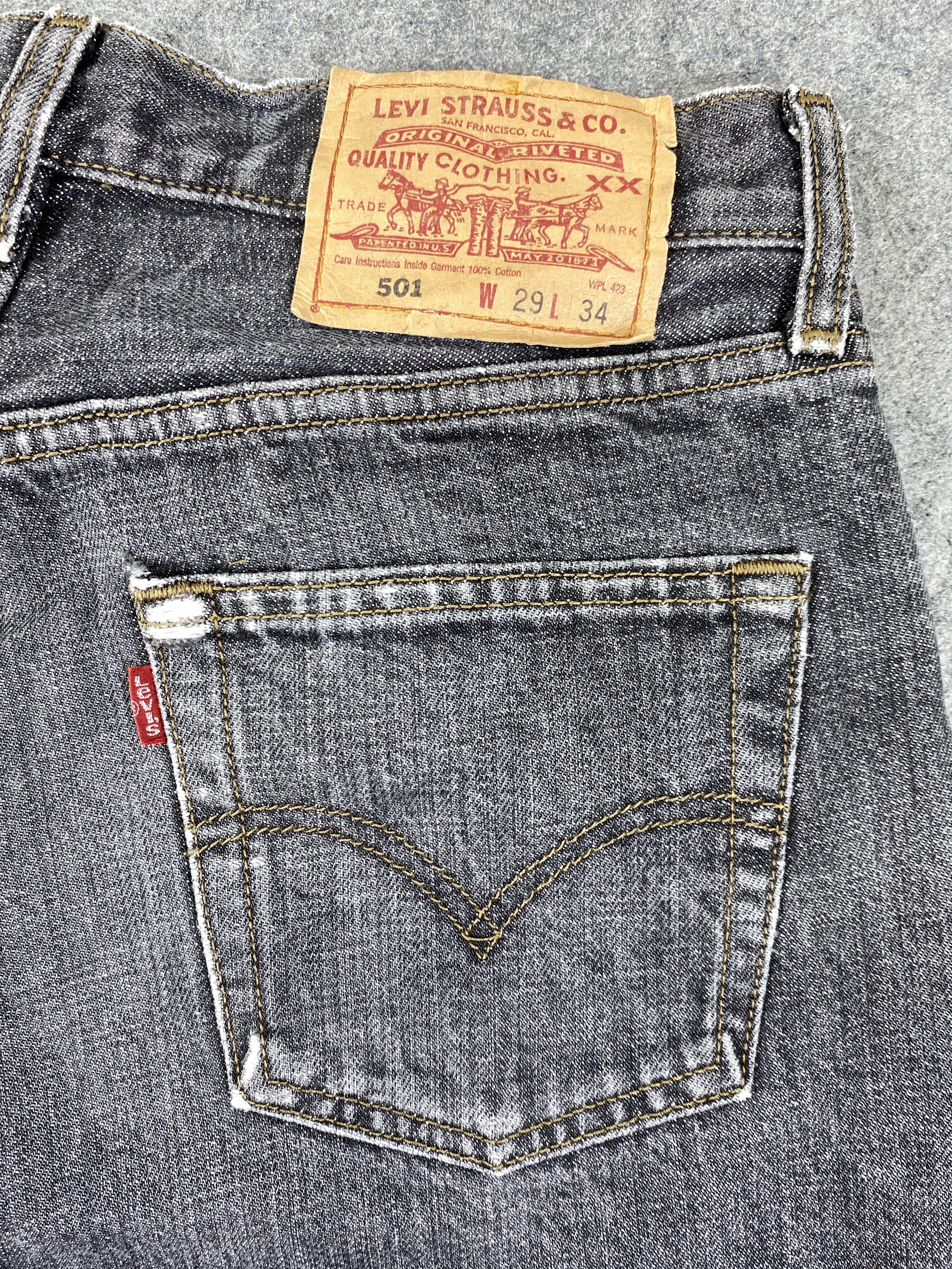 Levi's Black Vintage Levis 501 Jeans 28x25.5 - JN3083 Size US 28 / EU 44 - 11 Thumbnail