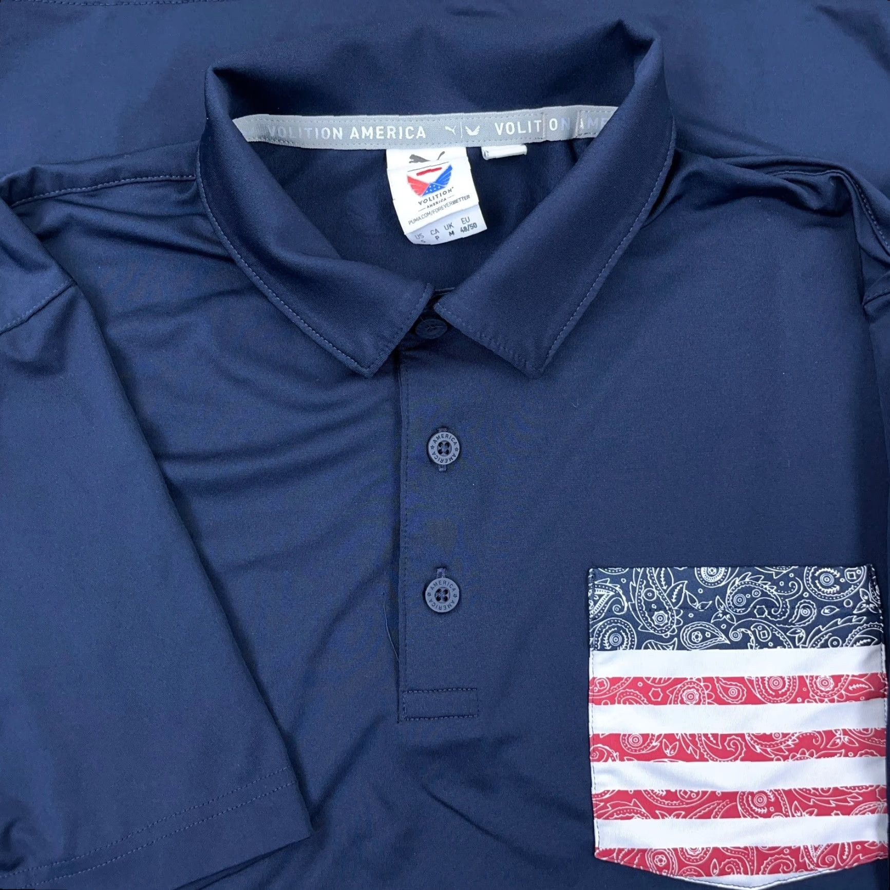 Puma Puma Polo Shirt Men Small Volitron America Flag Pocket Performance Cool Dry Golf Shirt Size US S / EU 44-46 / 1 - 2 Thumbnail