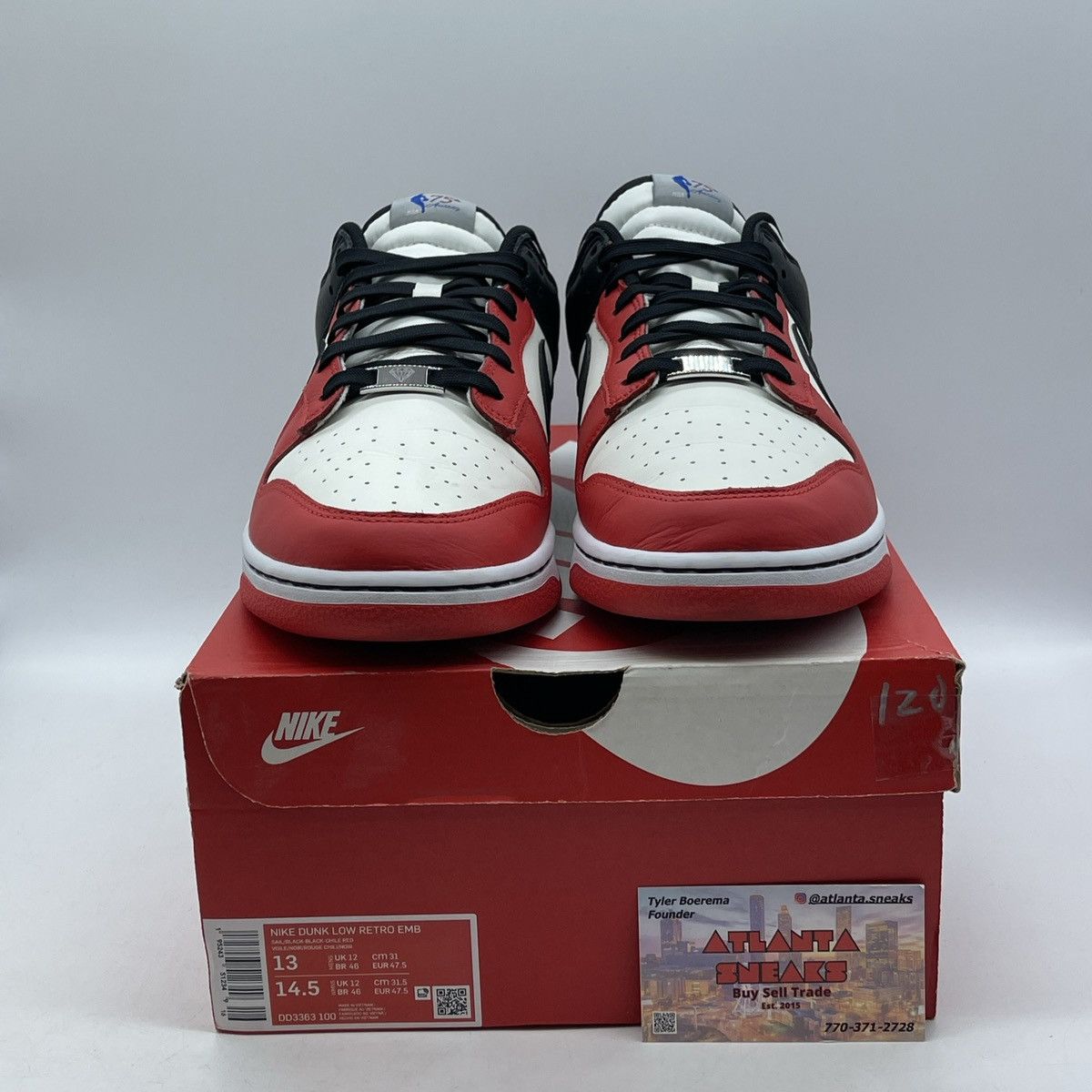 Nike NBA x Dunk low EMB 75th Anniversary - bulls Size US 13 / EU 46 - 2 Thumbnail