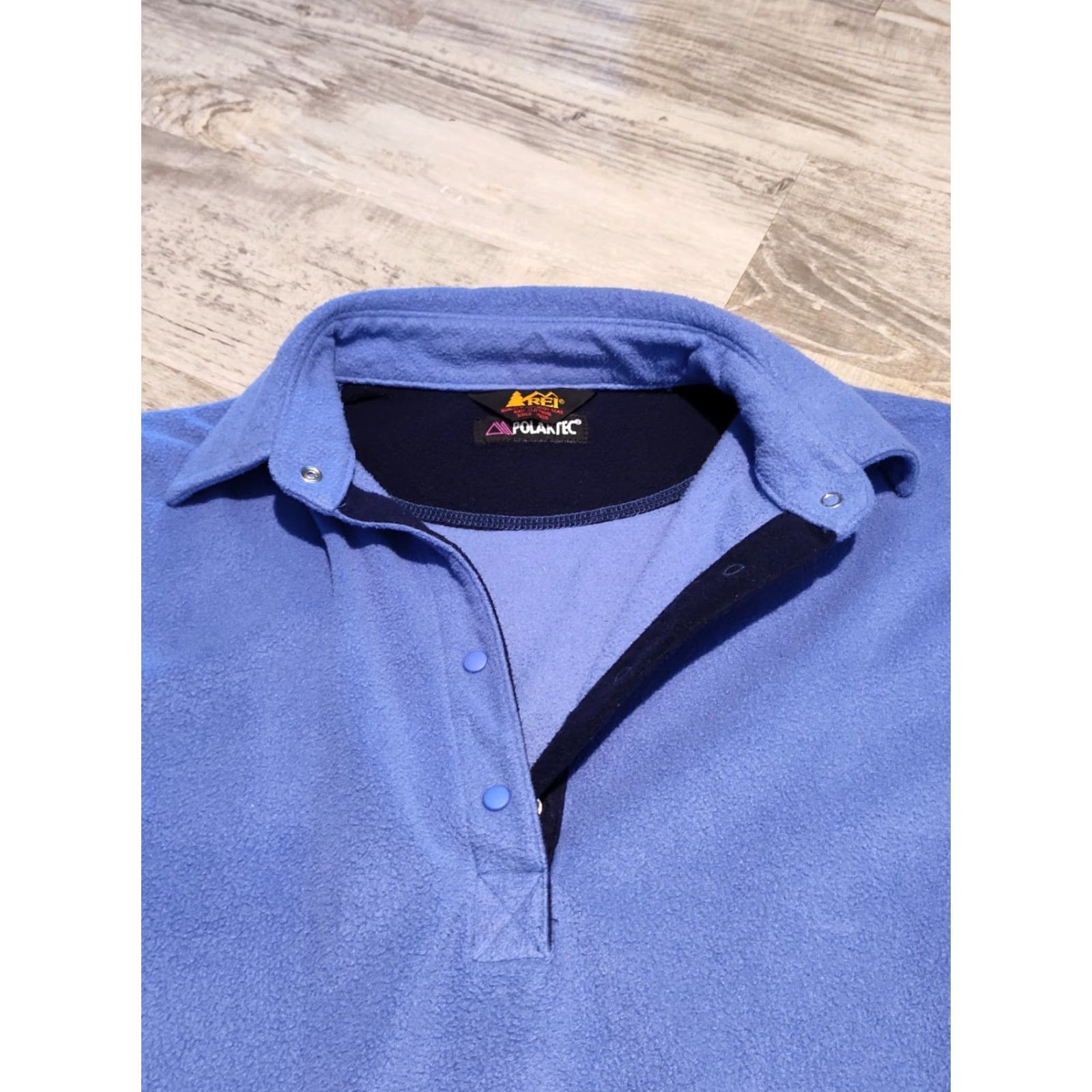 Vintage Vintage Polartec REI Fleece Pullover Jacket Sweater Size S Snap Button Blue/Purple Polyester Size US S / EU 44-46 / 1 - 7 Thumbnail
