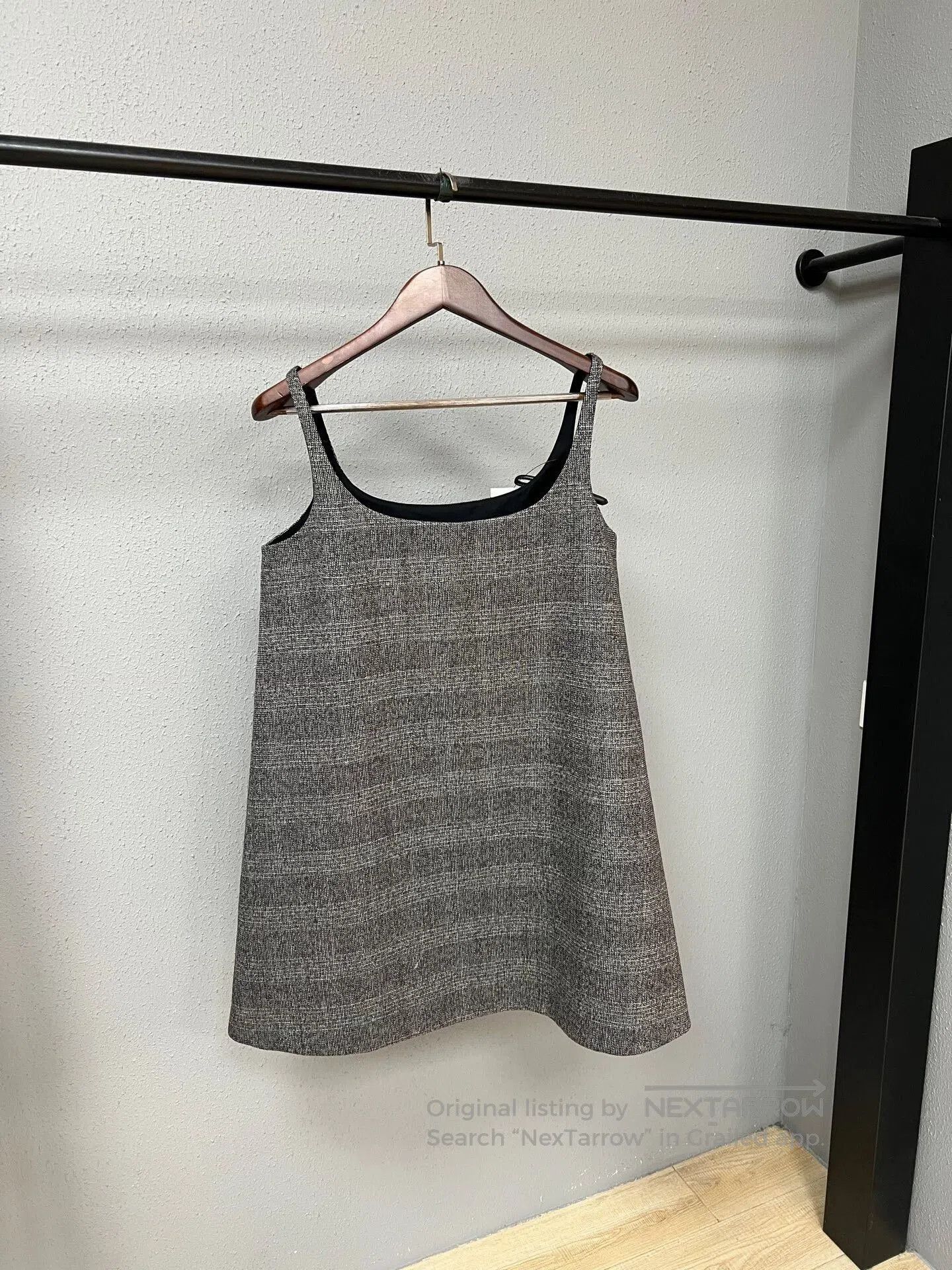grey prada dress Prada Fitted Check Midi Dress Black Grey