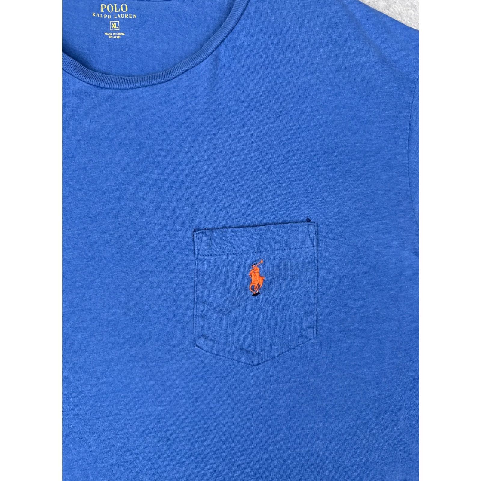 Ralph Lauren Polo Ralph Lauren Shirt Adult XL Blue Crew Neck 100% Cotton Pocket Logo T-Shirt Men’s Wear All Seasons Size US XL / EU 56 / 4 - 6 Thumbnail