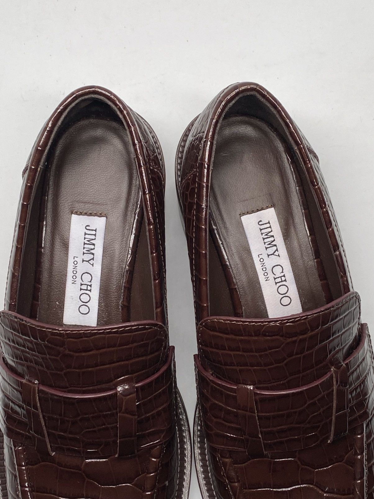 Jimmy Choo Jimmy Choo Tylor 60MM Embossed Leather Loafers size 37.5 Size US 7.5 / IT 37.5 - 8 Thumbnail