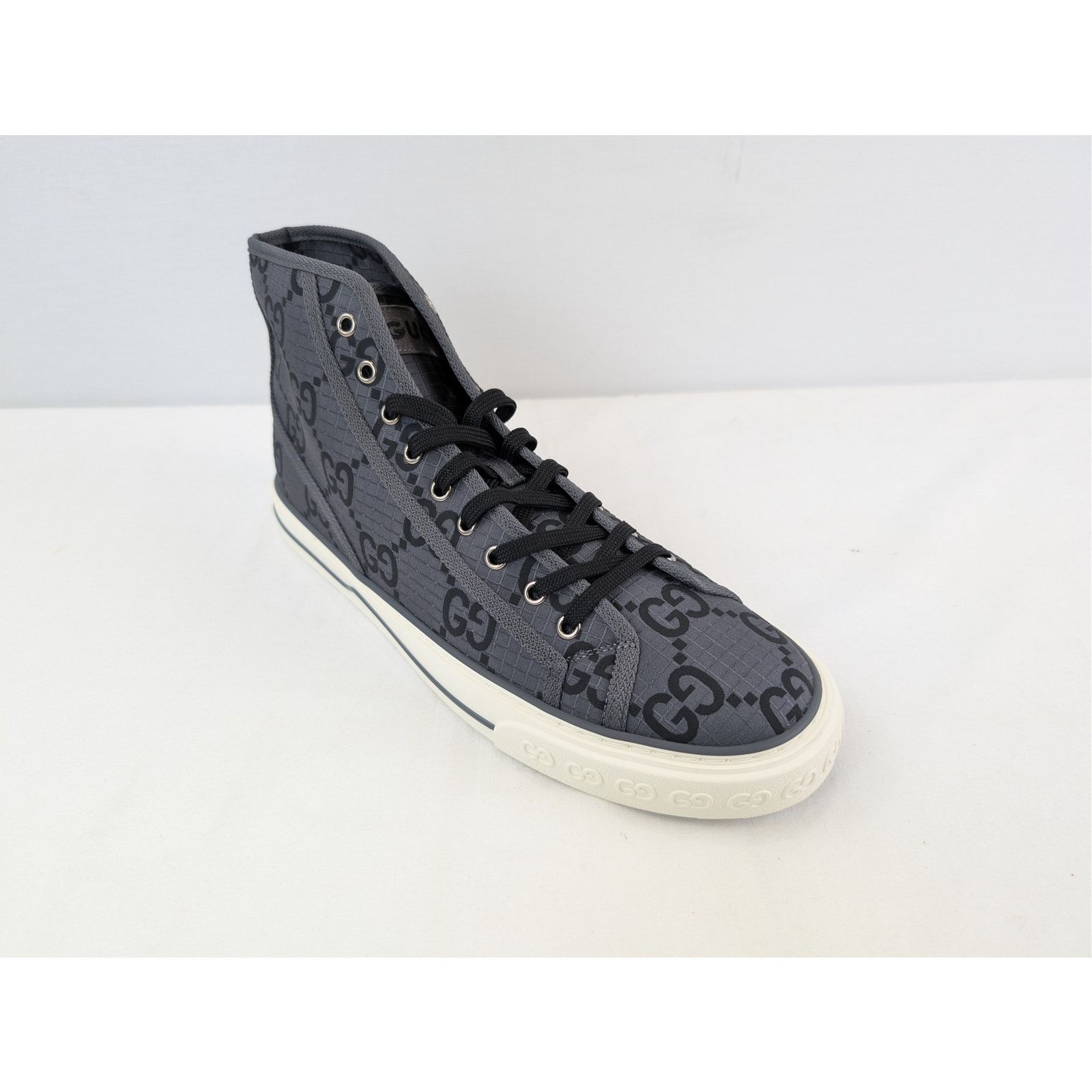Gucci o1rshd1 GG monogram Tennis 1977 High-Top sneakers in grey Size US 12.5 / EU 45-46 - 3 Thumbnail
