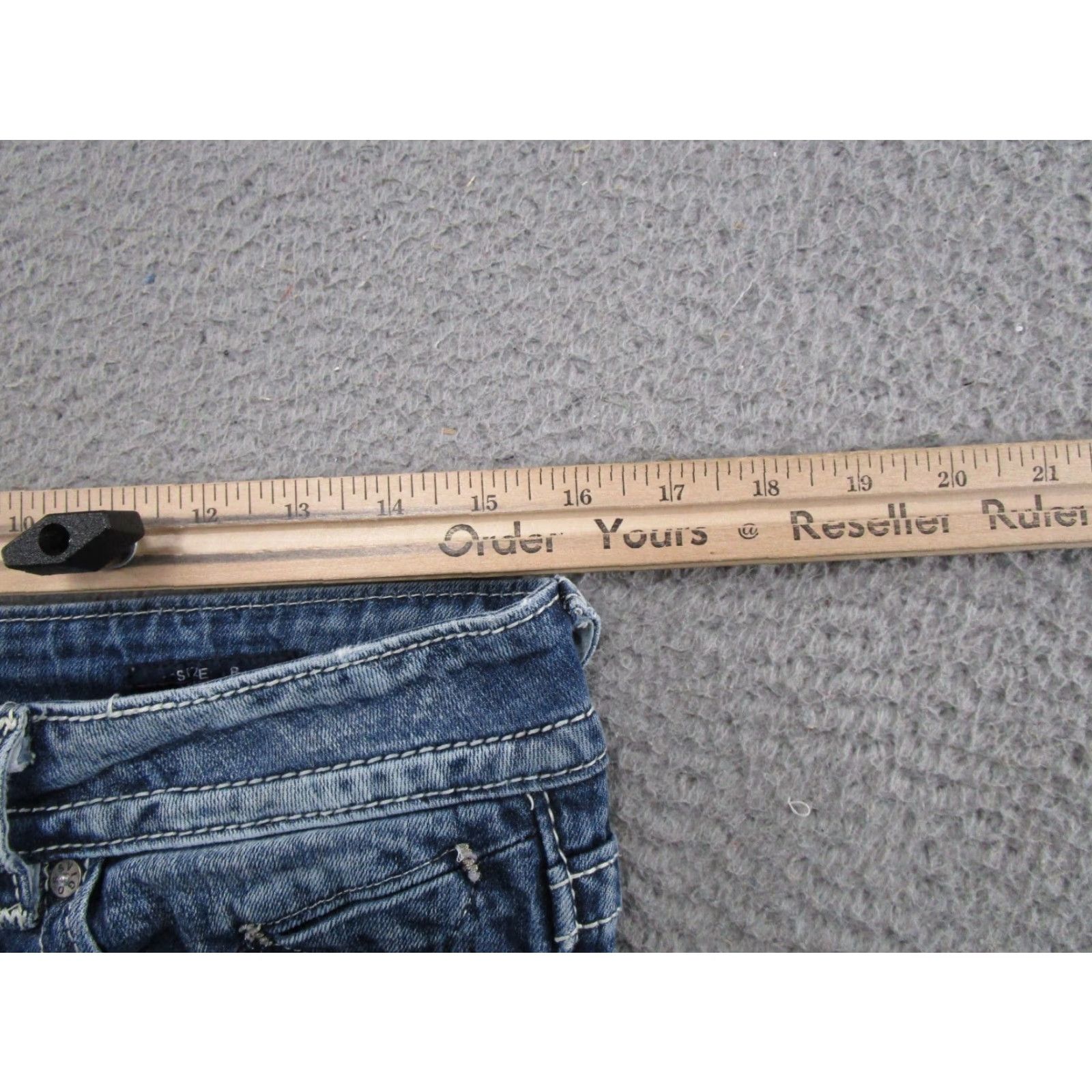 Vintage Vtg Y2K Vigoss Chelsea Straight Leg Stretch Denim Jeans 8x33 Blue Cotton 5-Pocket Women Mens? Size 30" / US 8 / IT 44 - 7 Thumbnail