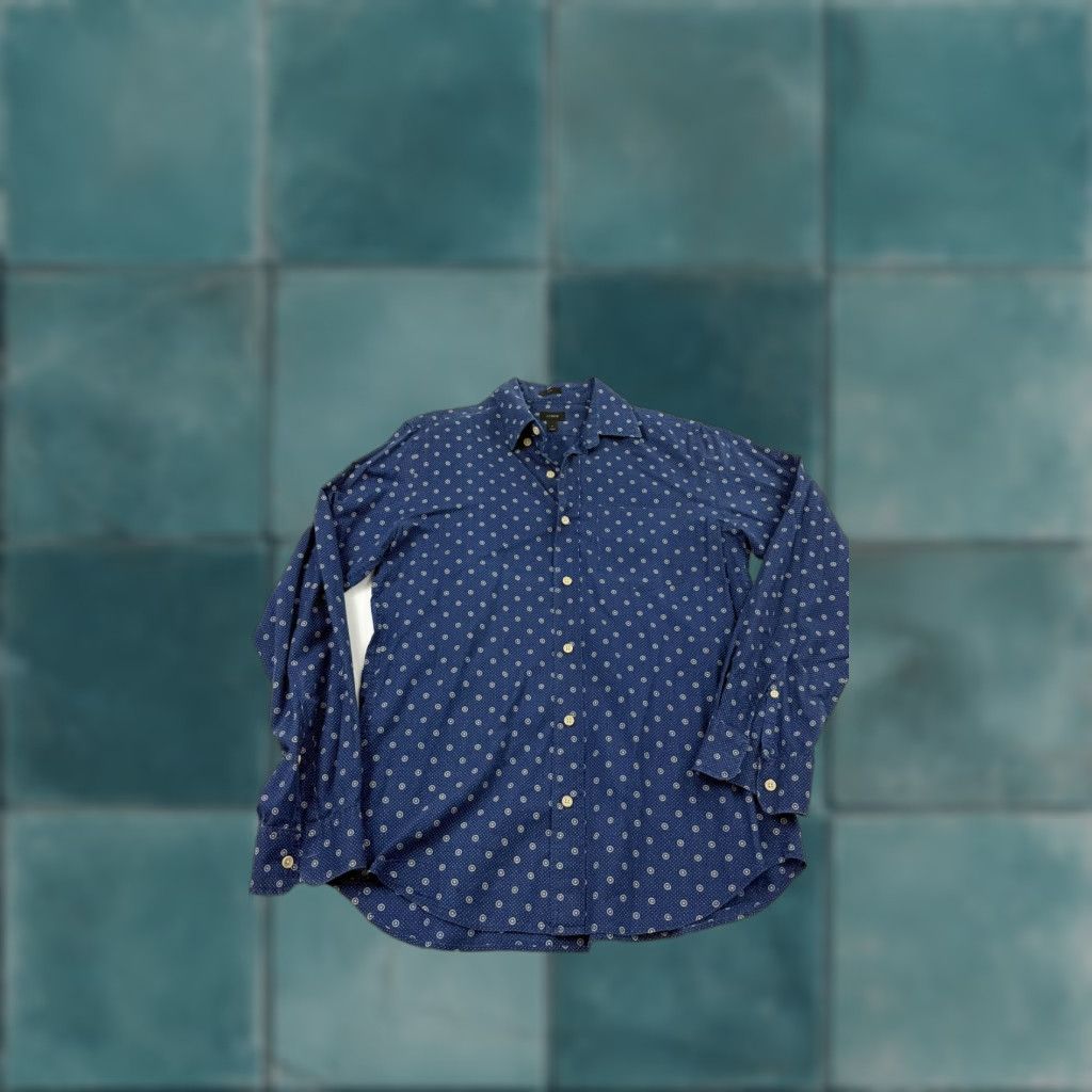 J.Crew J.Crew Men's Shirt Small Blue Slim Fit Long Sleeve Geometric Button-Up Cotton Size US S / EU 44-46 / 1 - 1 Thumbnail