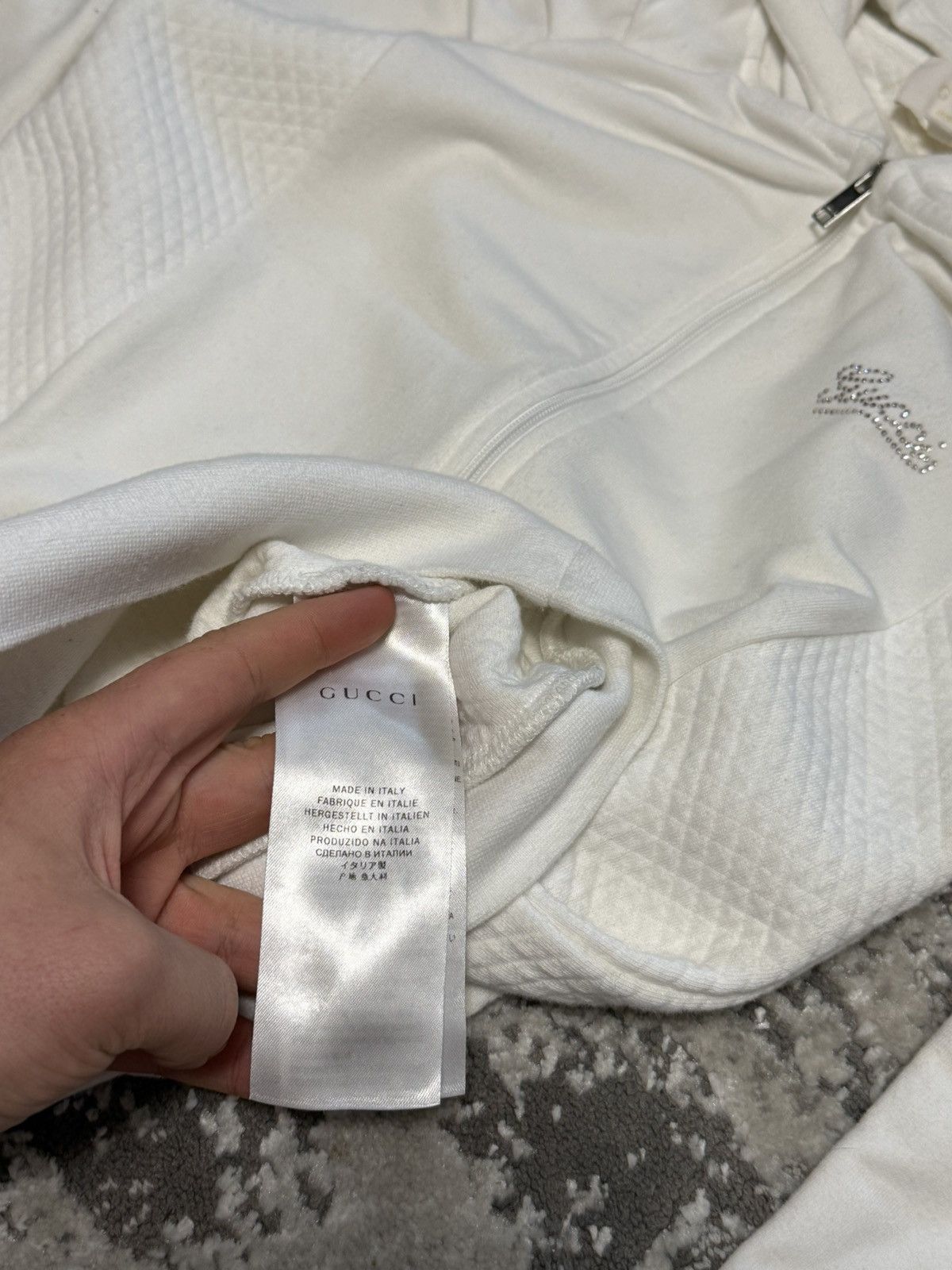 Gucci Gucci women luxury zip hoodie streetwear y2k white Size S / US 4 / IT 40 - 7 Thumbnail