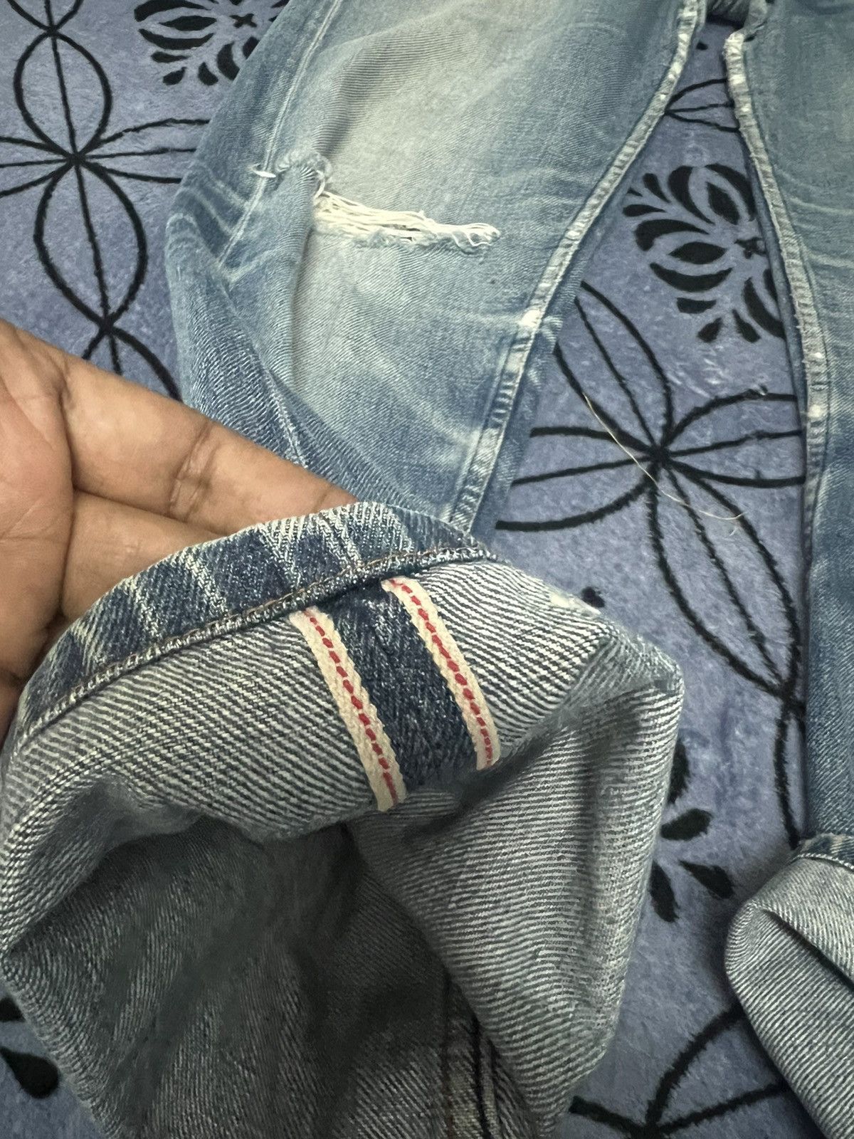 A.P.C. × Vintage A.P.C - Rue De Fleurus Paris Selvedge Button Fly Distressed Size US 29 - 2 Thumbnail