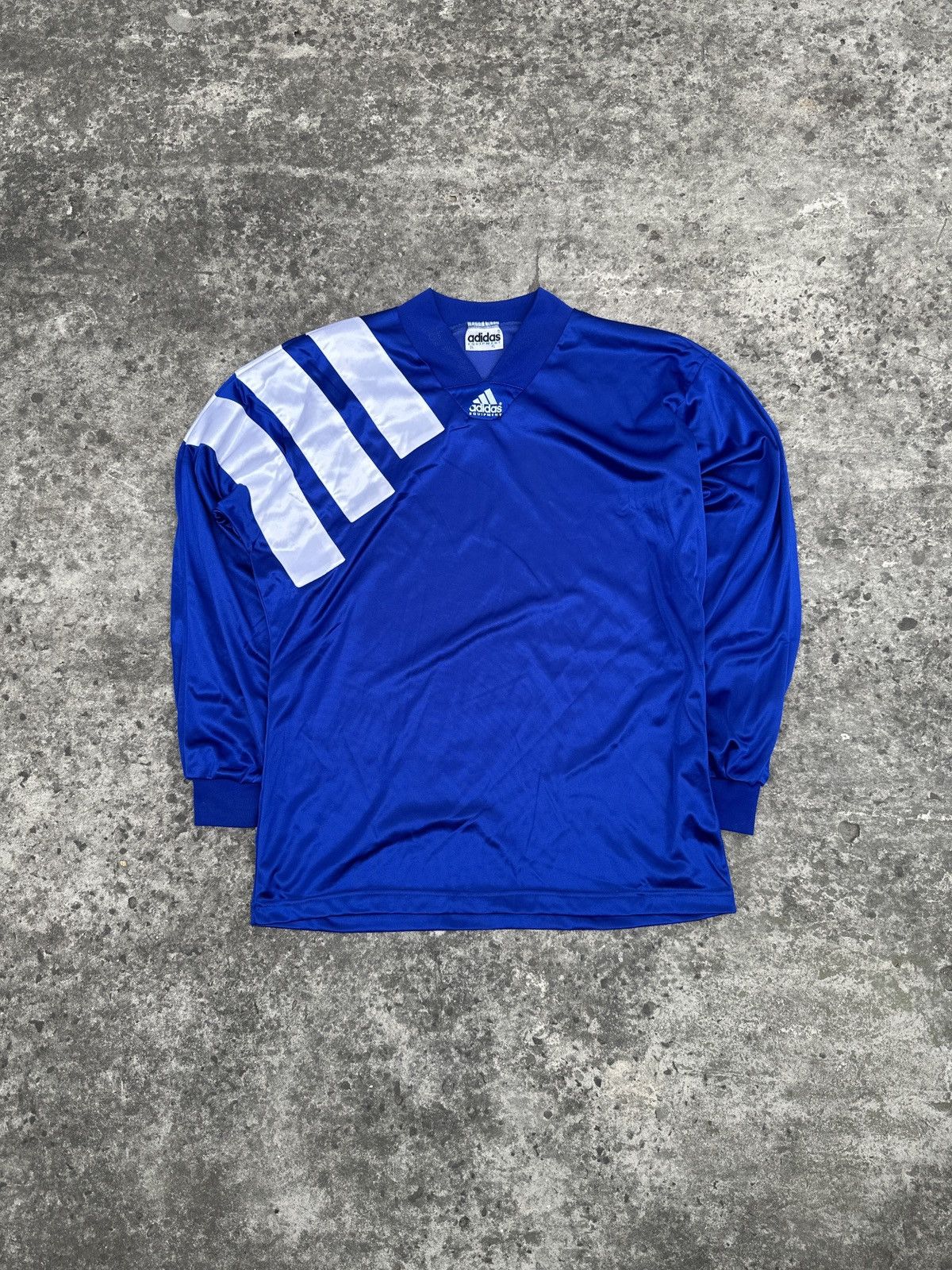 Vintage Adidas Equipment Logo Soccer Long Jersey Blokecore L