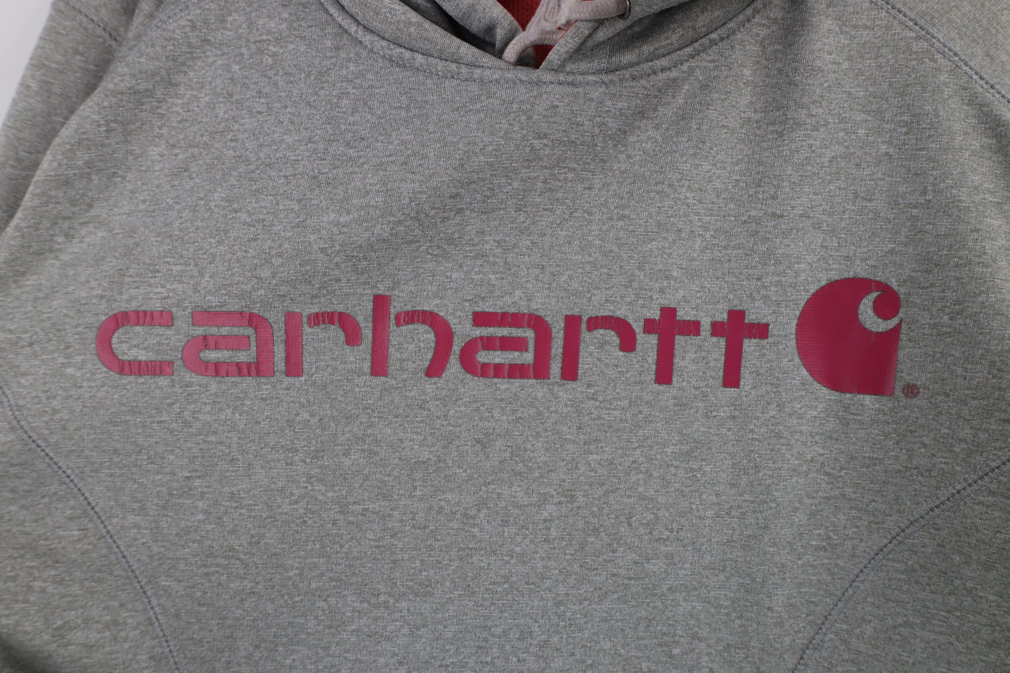 Carhartt × Vintage Vintage Y2K Carhartt Spell Out Hoodie Sweatshirt Gray Size L / US 10 / IT 46 - 7 Thumbnail