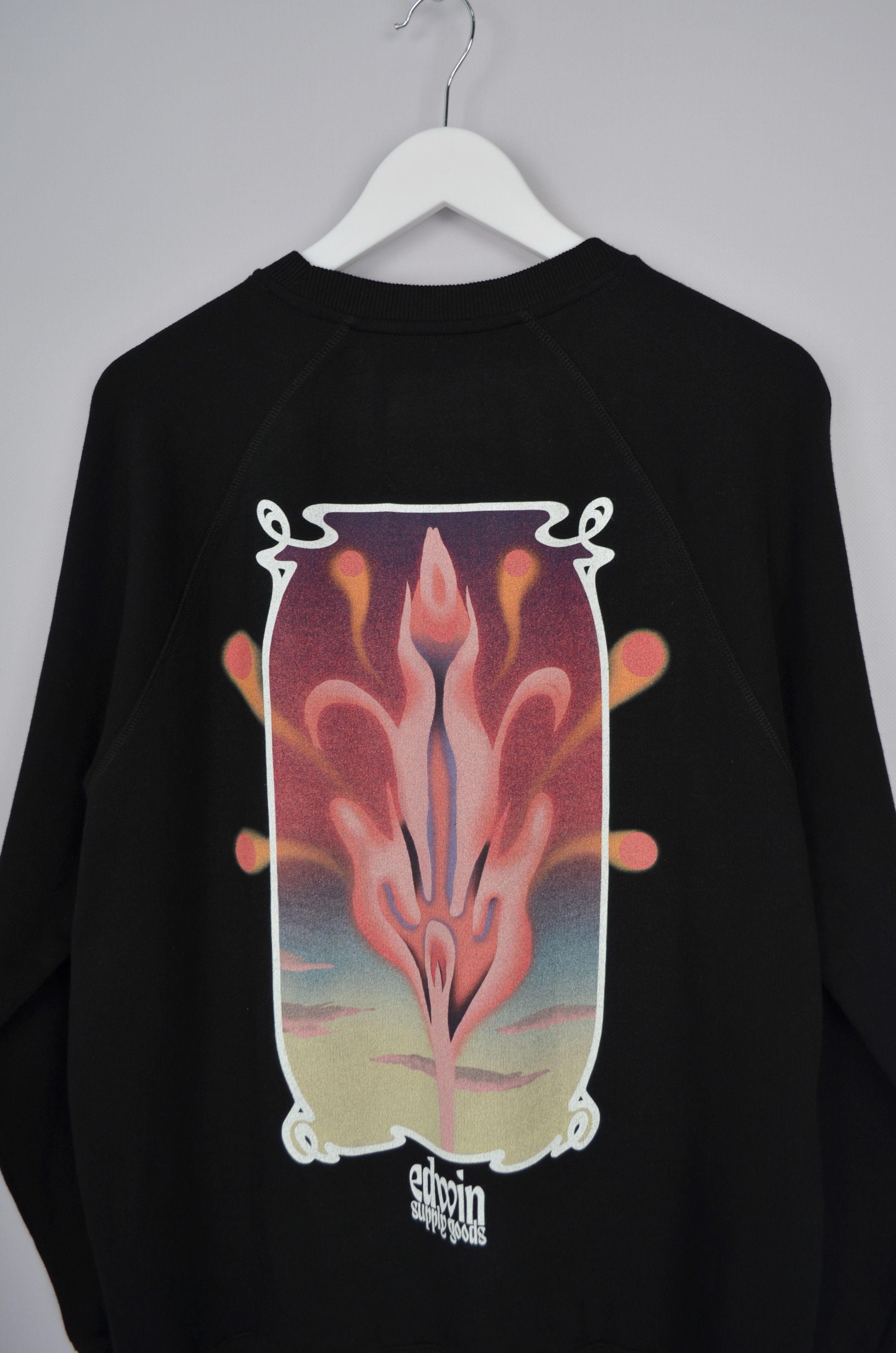 Edwin EDWIN Hana No Shita Mens Sweatshirt Black Size S P2P 22'8" Size US S / EU 44-46 / 1 - 14 Thumbnail
