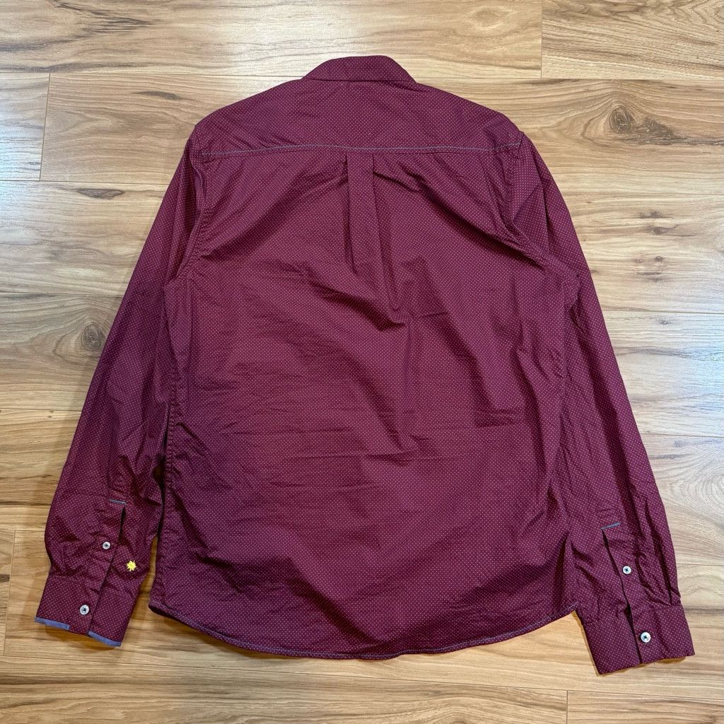 J Brand Descendant of Thieves Men’s L Burgundy Dot Button Shirt Size US L / EU 52-54 / 3 - 2 Thumbnail