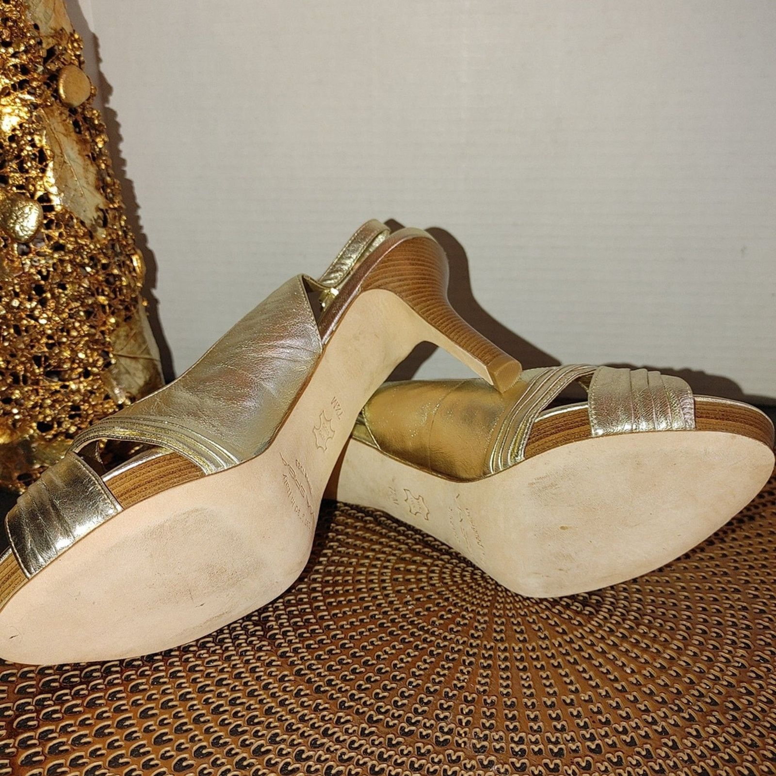The Unbranded Brand Via Spiga Vero Cuoio Italian Leather Heels Size 7.5M Size US 7.5 / IT 37.5 - 6 Thumbnail