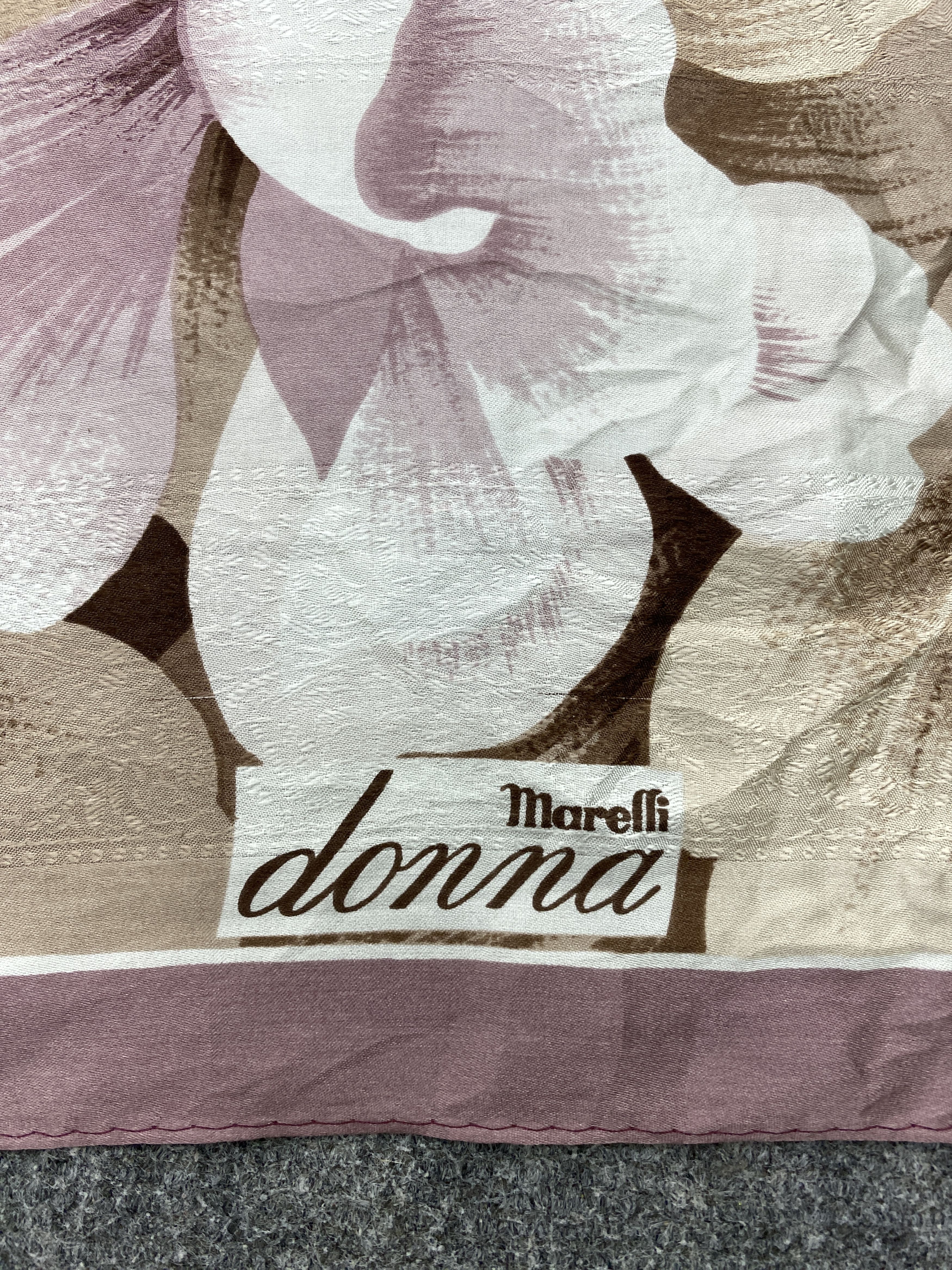 Vintage Marelli Donna Floral Silk Scarf / Silk Shawl SN0248 Size ONE SIZE - 4 Thumbnail