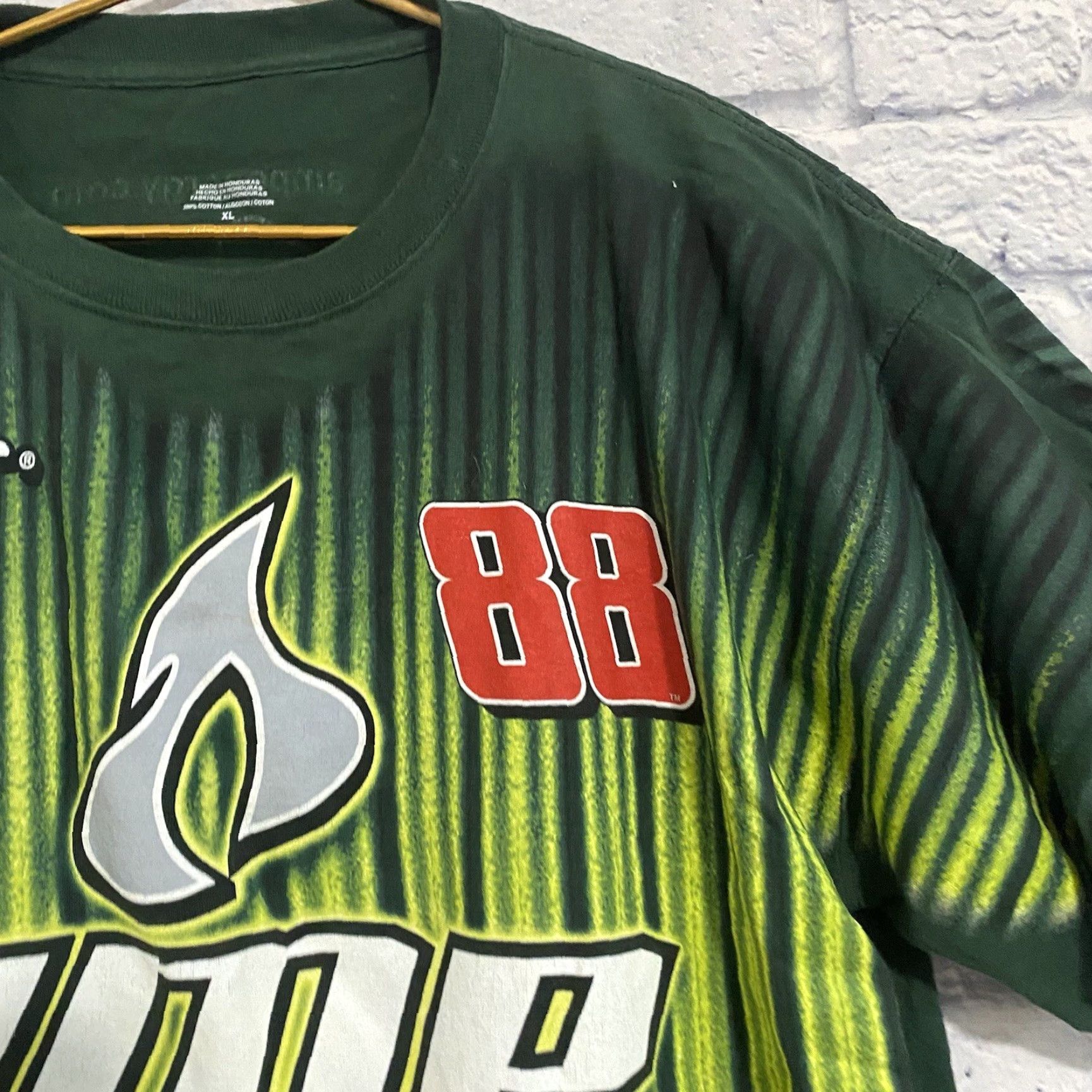 Chase Authentics Dale Earnhardt Jr Amp Energy Nascar Green All Over Shirt Men XL Short Sleeve Crew Neck T-Shirt Chase Authentics Logo Cars Racing Vintage: No Size US XL / EU 56 / 4 - 2 Thumbnail