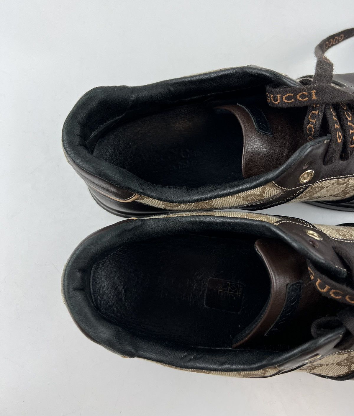 Gucci GUCCI Sneakers Leather Shoes GG Monogram Logo Brown Men’s Size US 9 / EU 42 - 16 Thumbnail