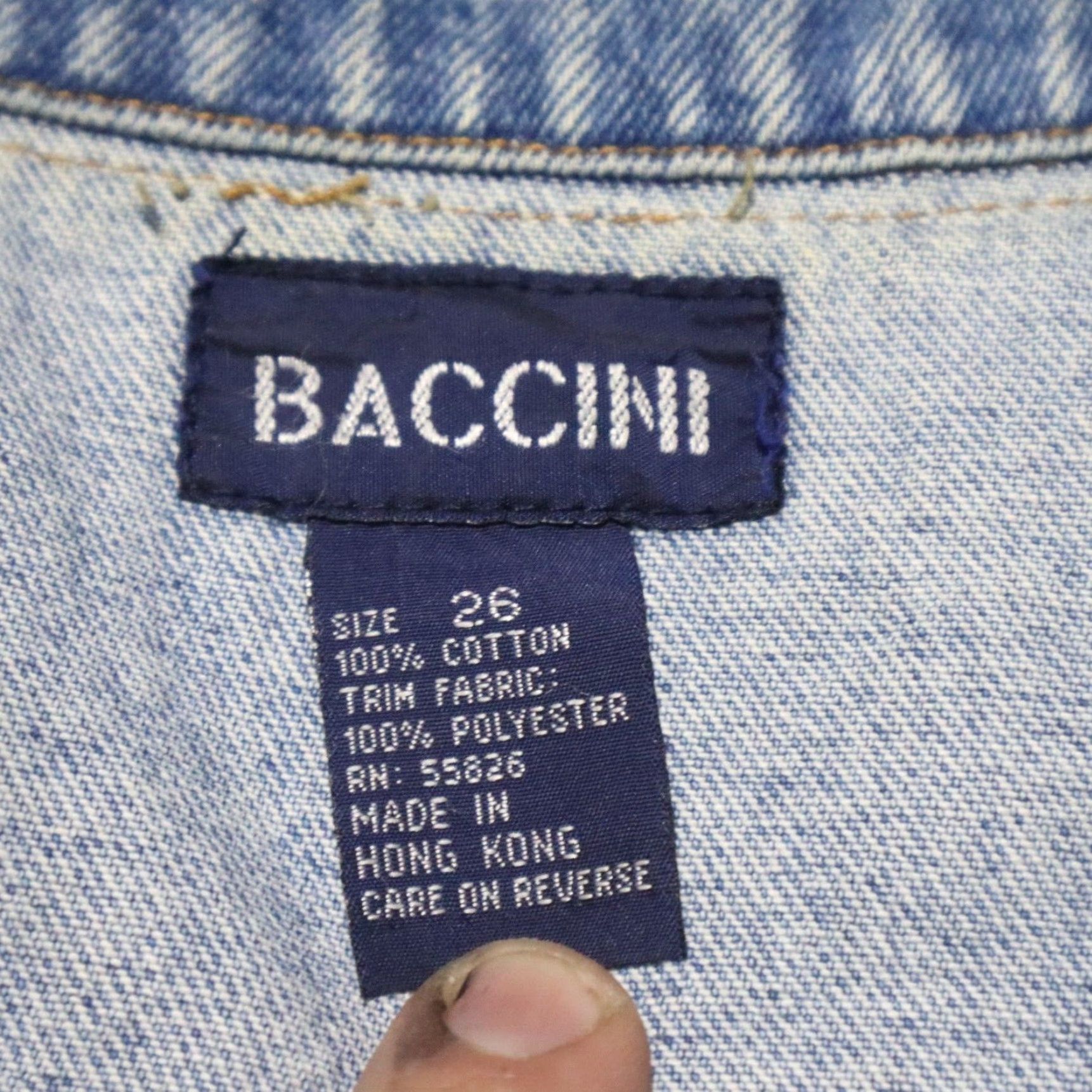 Vintage BACCINI Denim Vest Adult Women Size 26 Blue Pockets Casual 90s Theme Womens vest -Size 26- Blue, Cotton Blend, Sleeveless, Short Jacket Size 4XL / US 24-26 - 4 Thumbnail