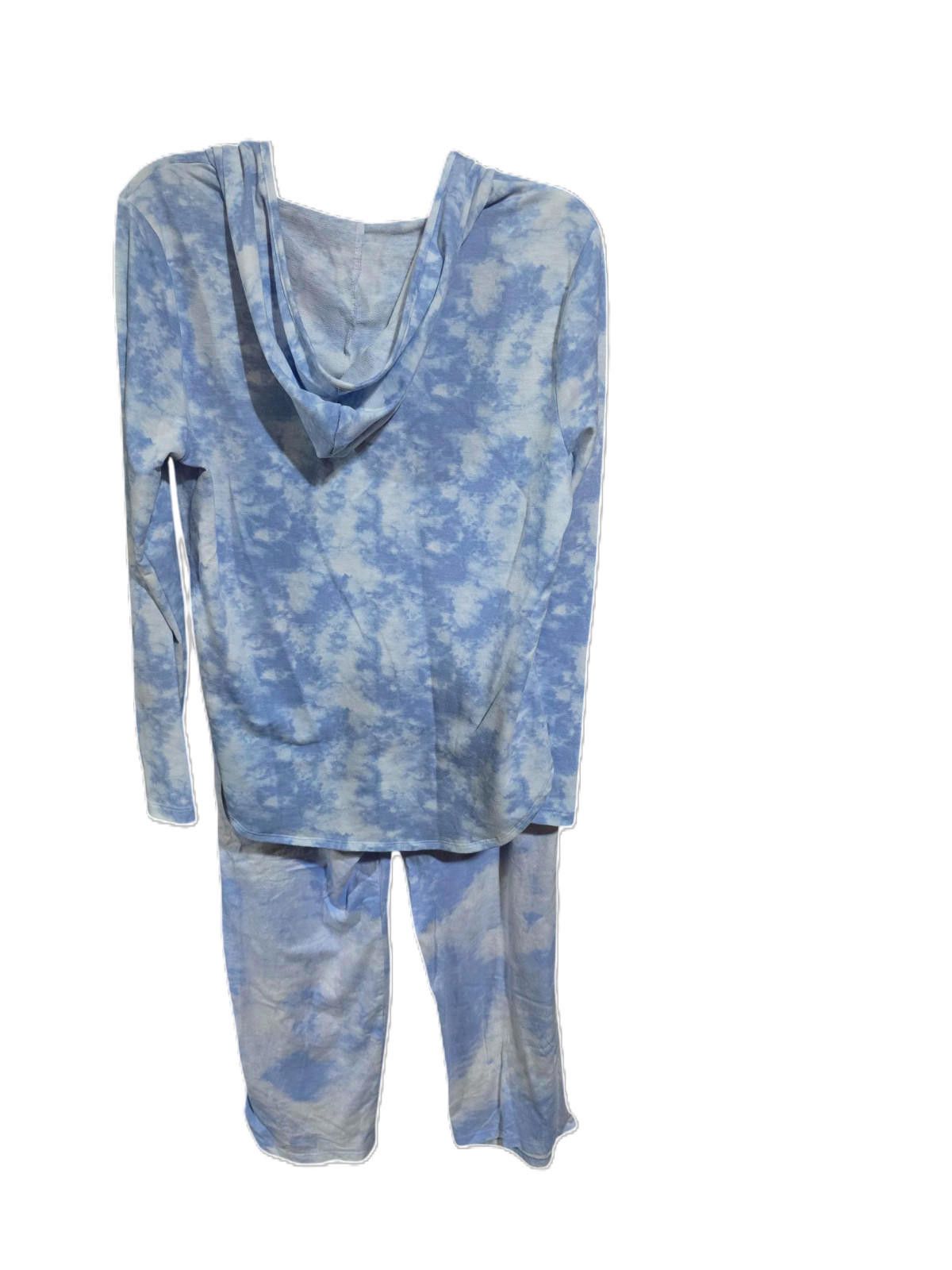 Other Bobeau Blue Tye Dye Loungewear Hooded V-Neck Pockets Size ONE SIZE - 2 Thumbnail