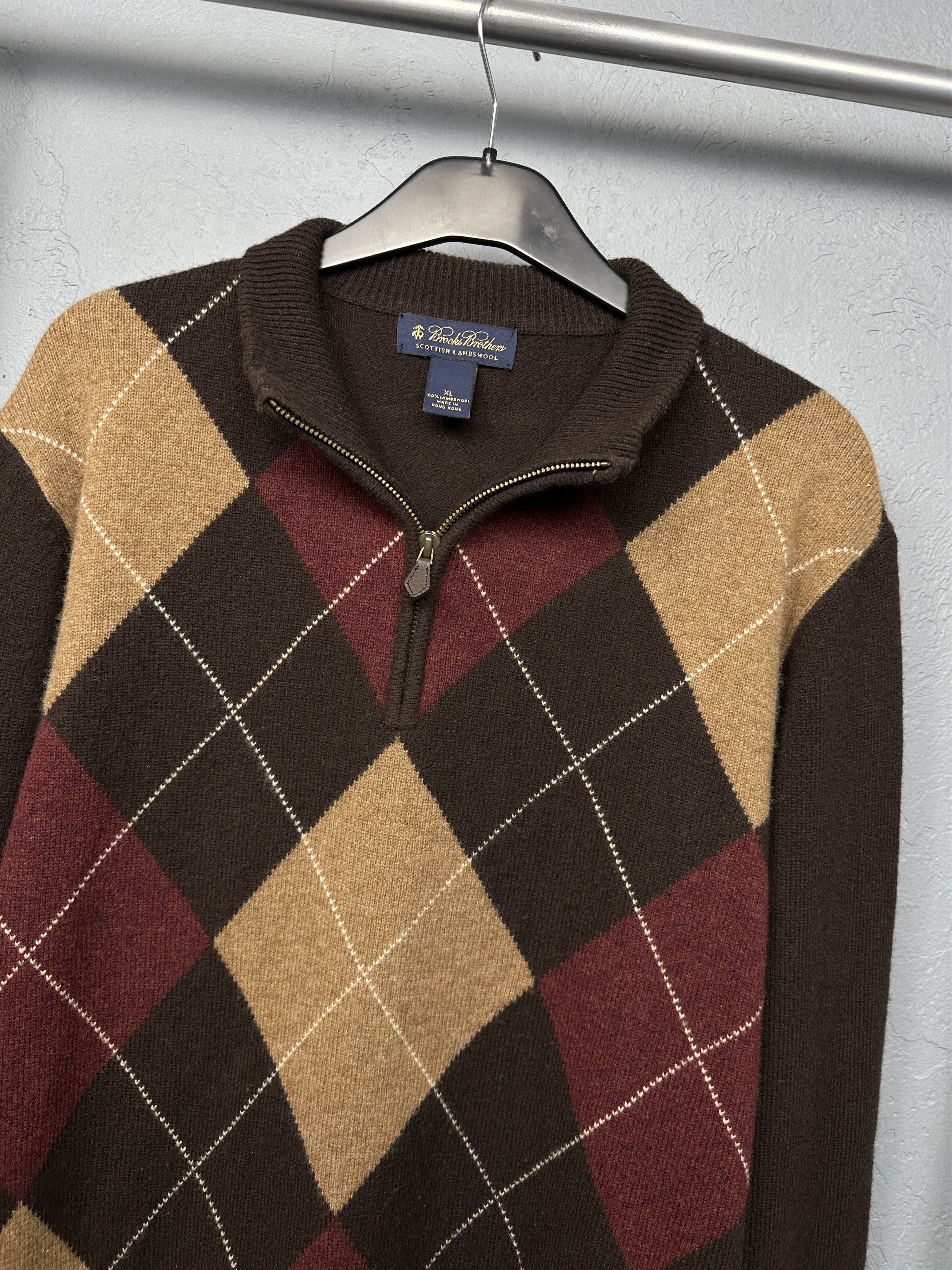 Brooks Brothers Brooks Brothers Mens 1\4 Zip Wool Knit Sweater Size US XL / EU 56 / 4 - 2 Thumbnail