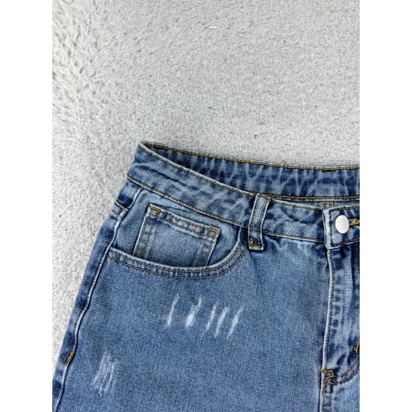 Shein SheIn Womens 26 Blue Denim Cut-Off Shorts Distressed High Rise Comfort Regular Size 26" / US 2 / IT 38 - 4 Thumbnail