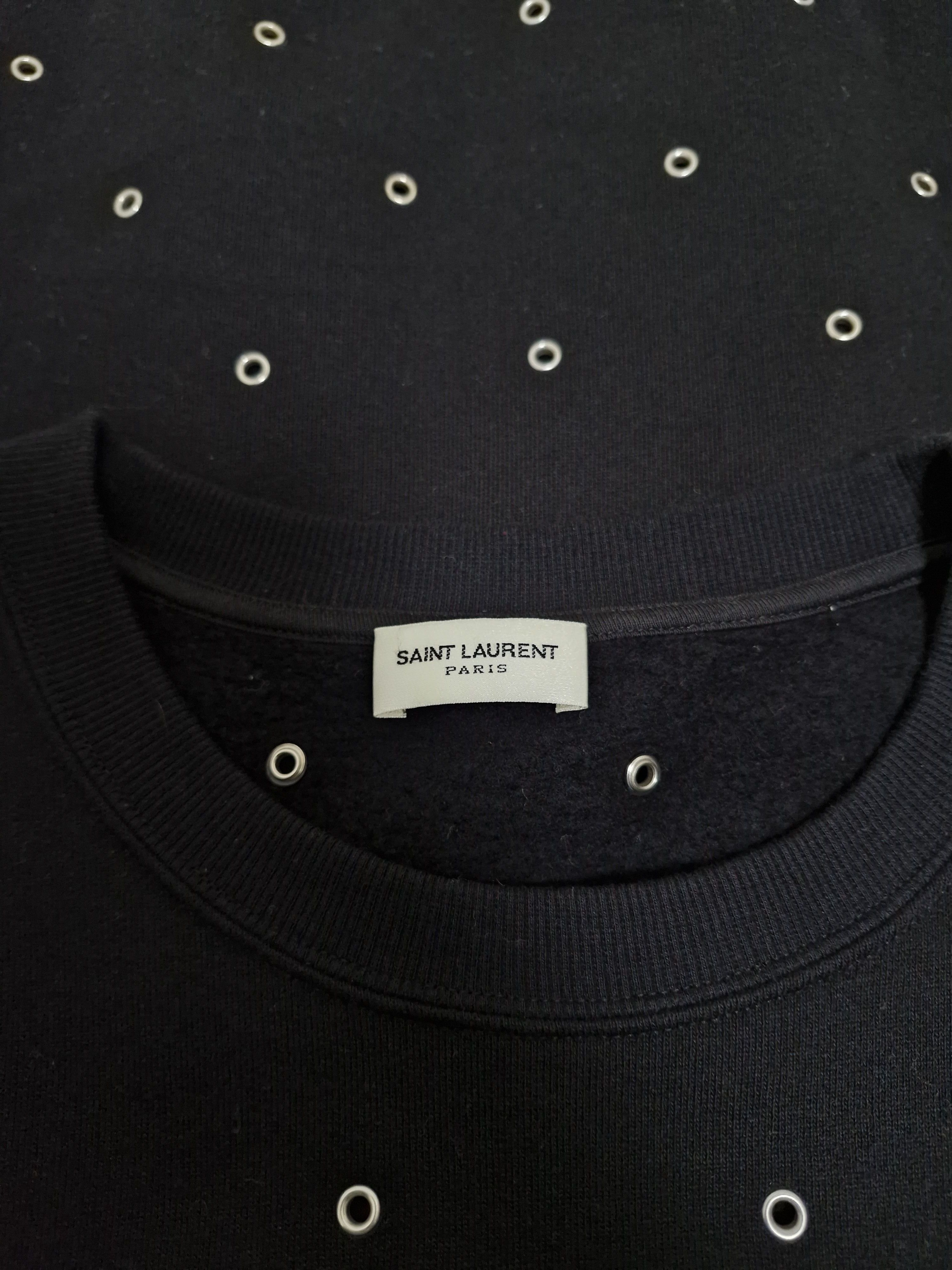 Saint Laurent Paris SLP SAINT LAURENT PARIS Rive Gauche Logo Eyelet Sweatshirt Size US L / EU 52-54 / 3 - 4 Thumbnail