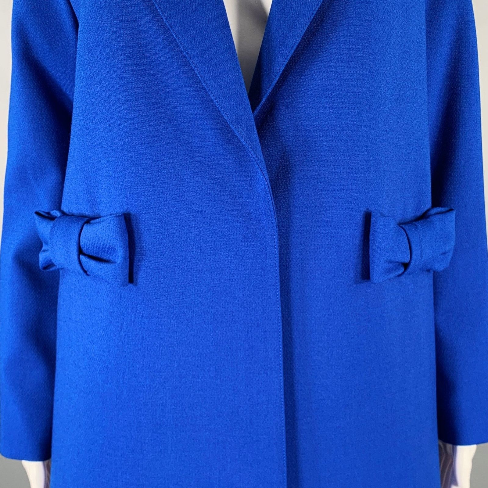 SMYTHE SMYTHE Size 4 Cobalt Blue Polyester Bows Single Snap Coat Size S / US 4 / IT 40 - 2 Thumbnail