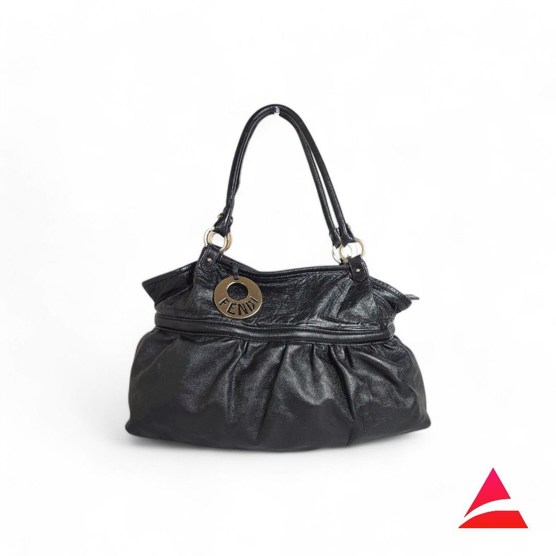Fendi Fendi - Charm Handbag Leather Black Tote Size ONE SIZE - 1 Thumbnail