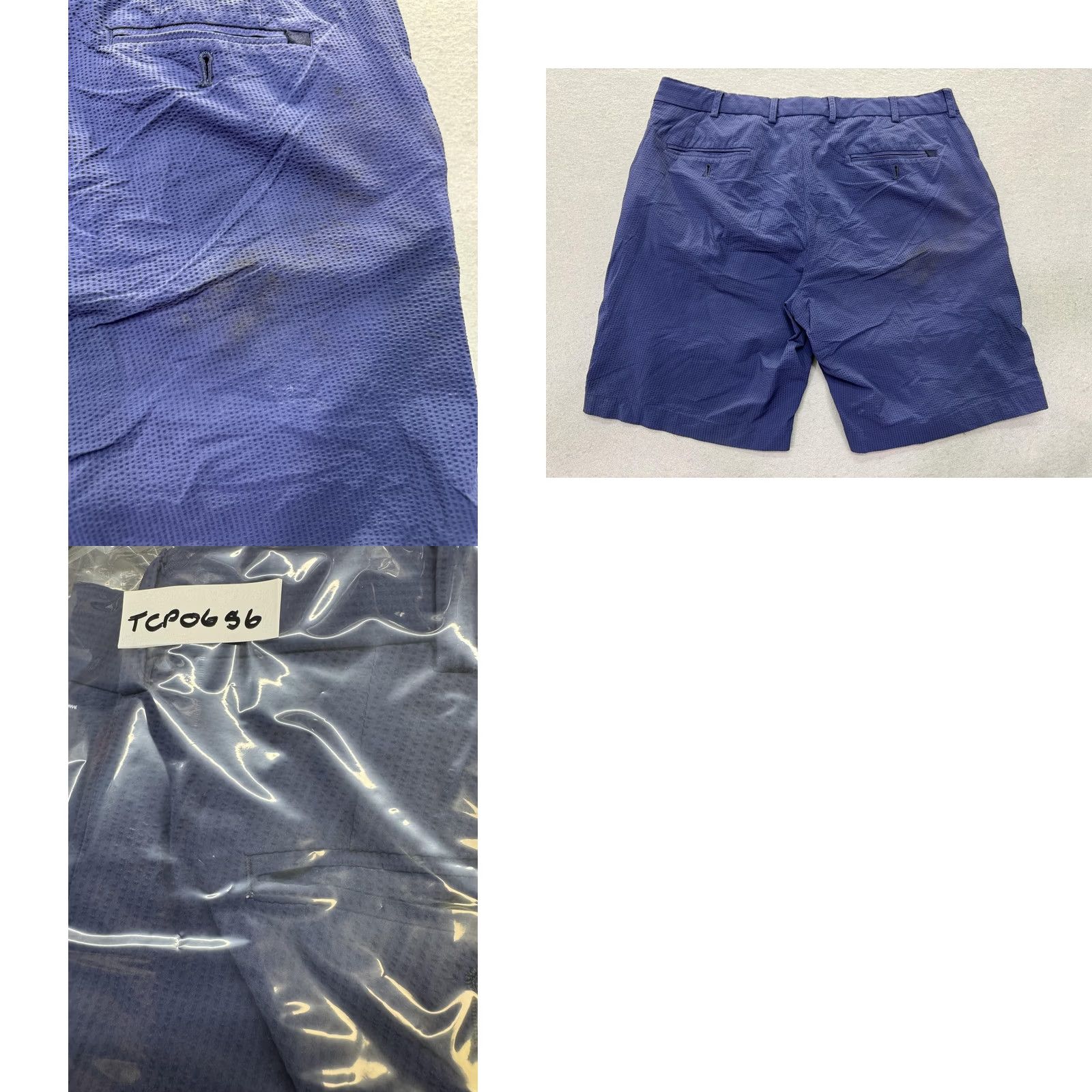 Peter Millar Peter Millar Crown Crafted Golf Performance Mens 34 Navy Seersucker Shorts Size US 34 / EU 50 - 9 Thumbnail