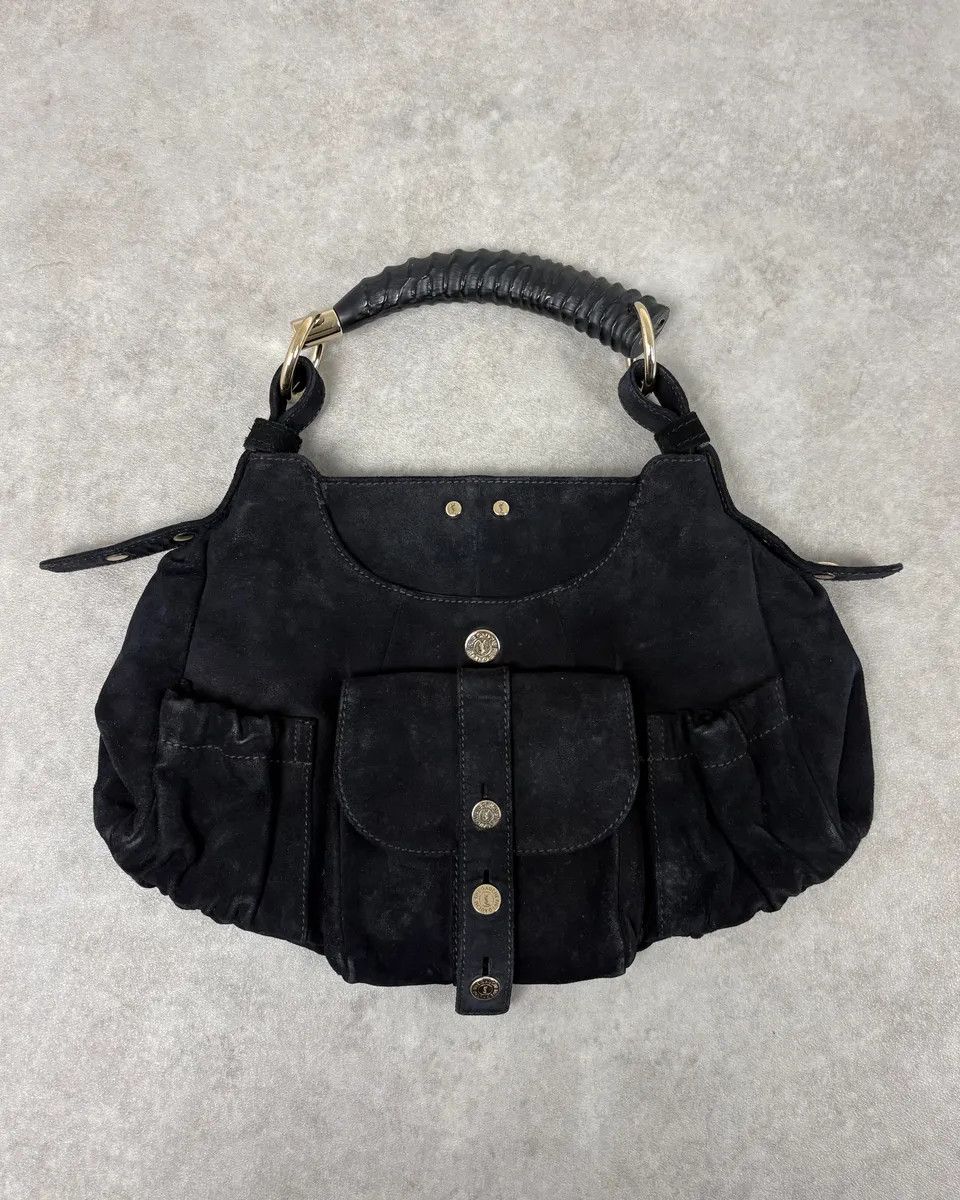 Yves Saint Laurent AW2003 Yves Saint Laurent Black Suede Leather Mala Horn Bag Size ONE SIZE - 1 Thumbnail