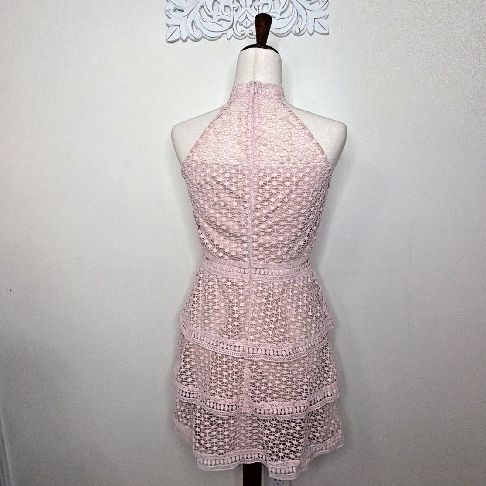 Other AX PARIS size 10 Fits size 8 Model High Neck LaceDress PINK Size L / US 10 / IT 46 - 5 Thumbnail