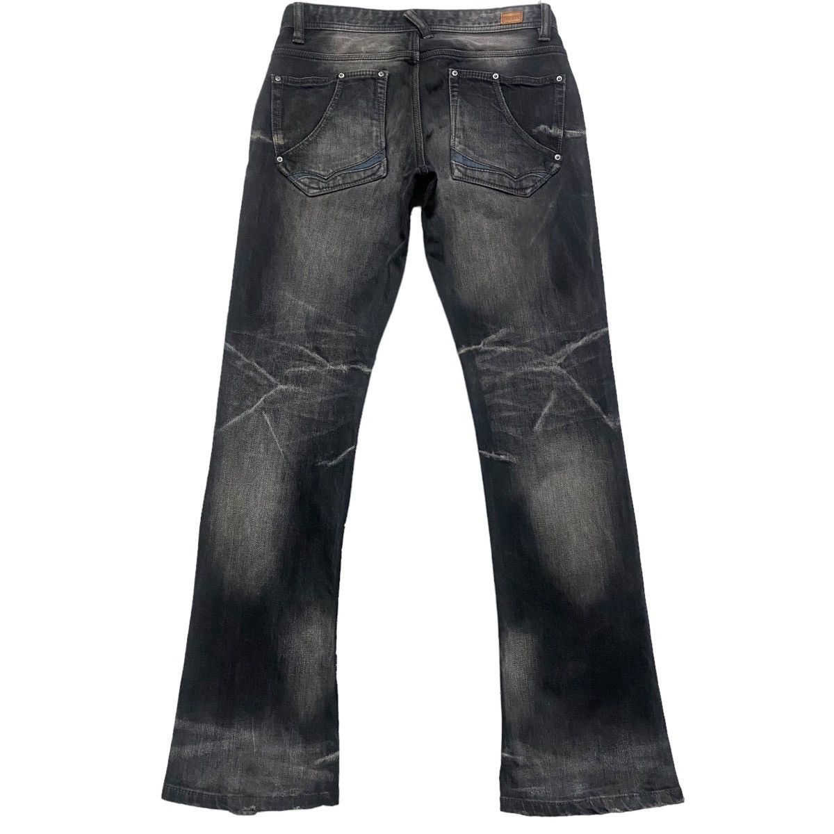 Nicole Club NCFM Mudwash Distressed Denim Flare Jeans Size US 31 - 1 Thumbnail