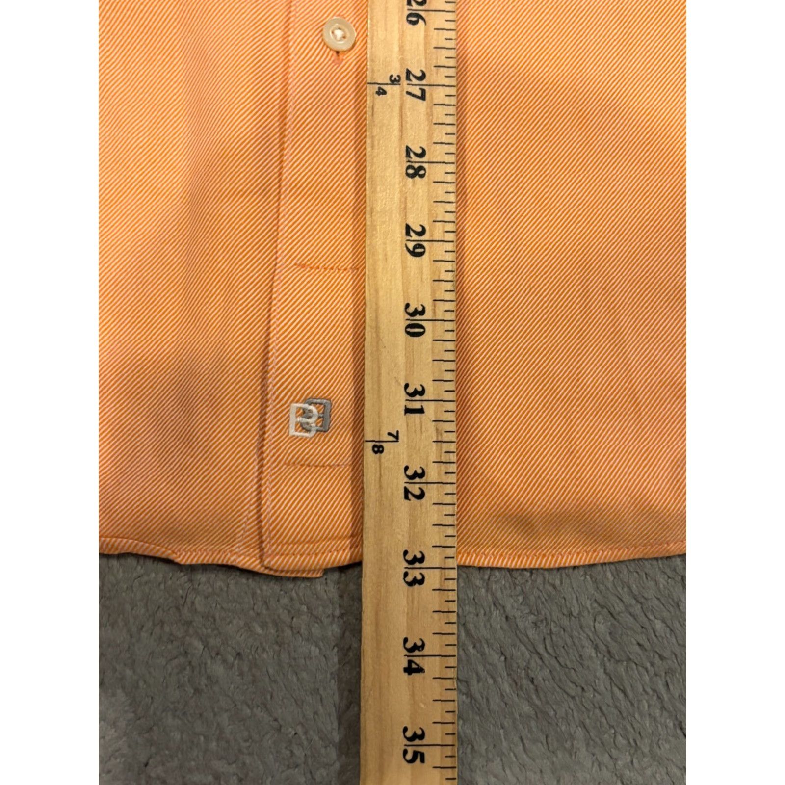 Vintage Bachrach Dress Shirt Mens Orange Solid Long Sleeve Button 16.5 36/37 Casual Career Men Regular Included Measures Size 46R - 4 Thumbnail