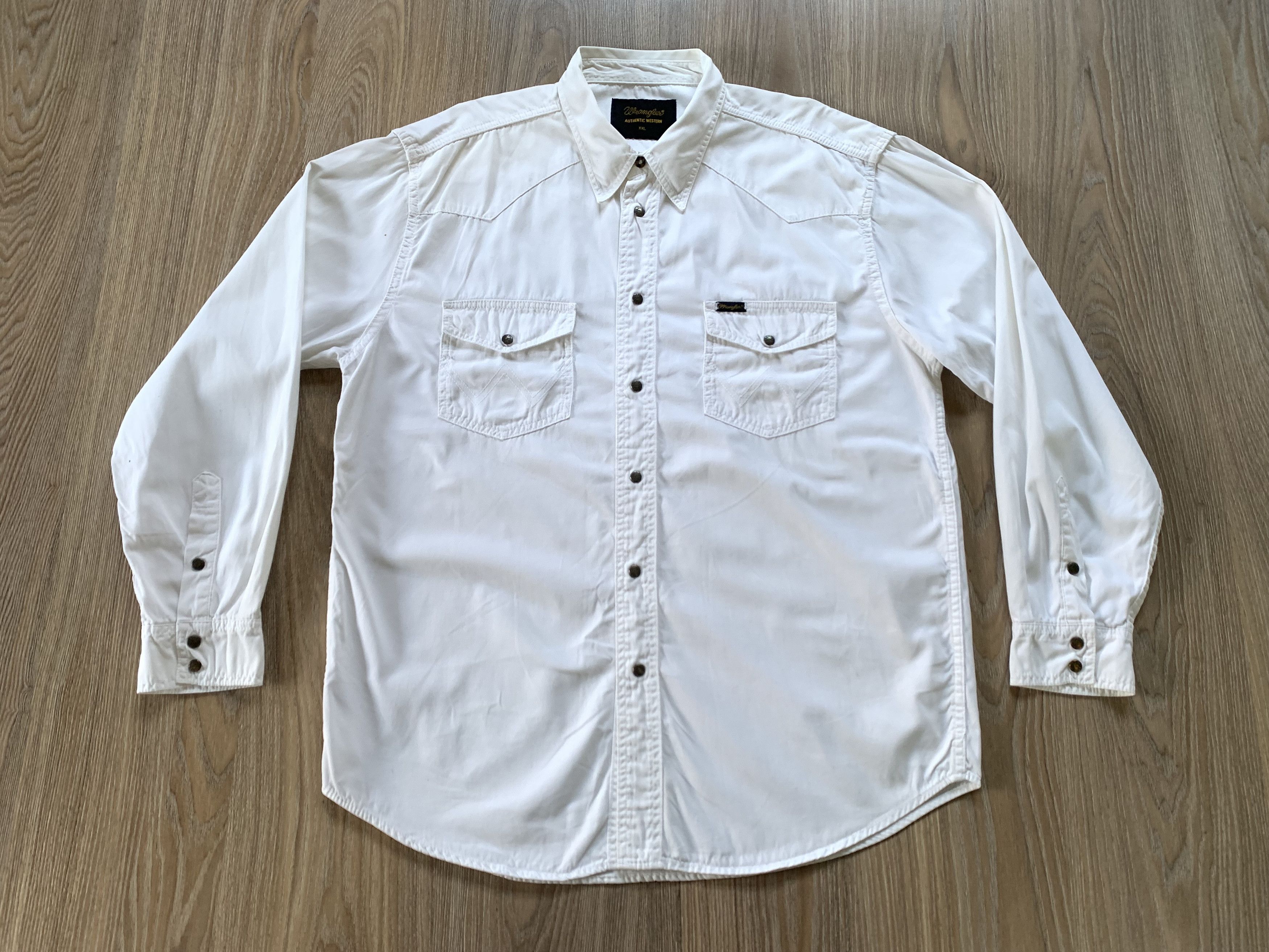 Wrangler Wrangler Authentic Western Long Sleeve White Snap Up Shirt Size US XXL / EU 58 / 5 - 2 Thumbnail