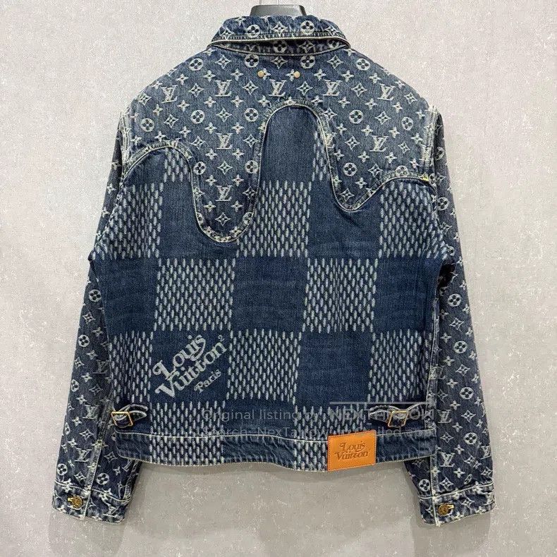 Louis Vuitton Louis Vuitton Nigo Blue Full Print Denim Jacket Size US L / EU 52-54 / 3 - 2 Thumbnail