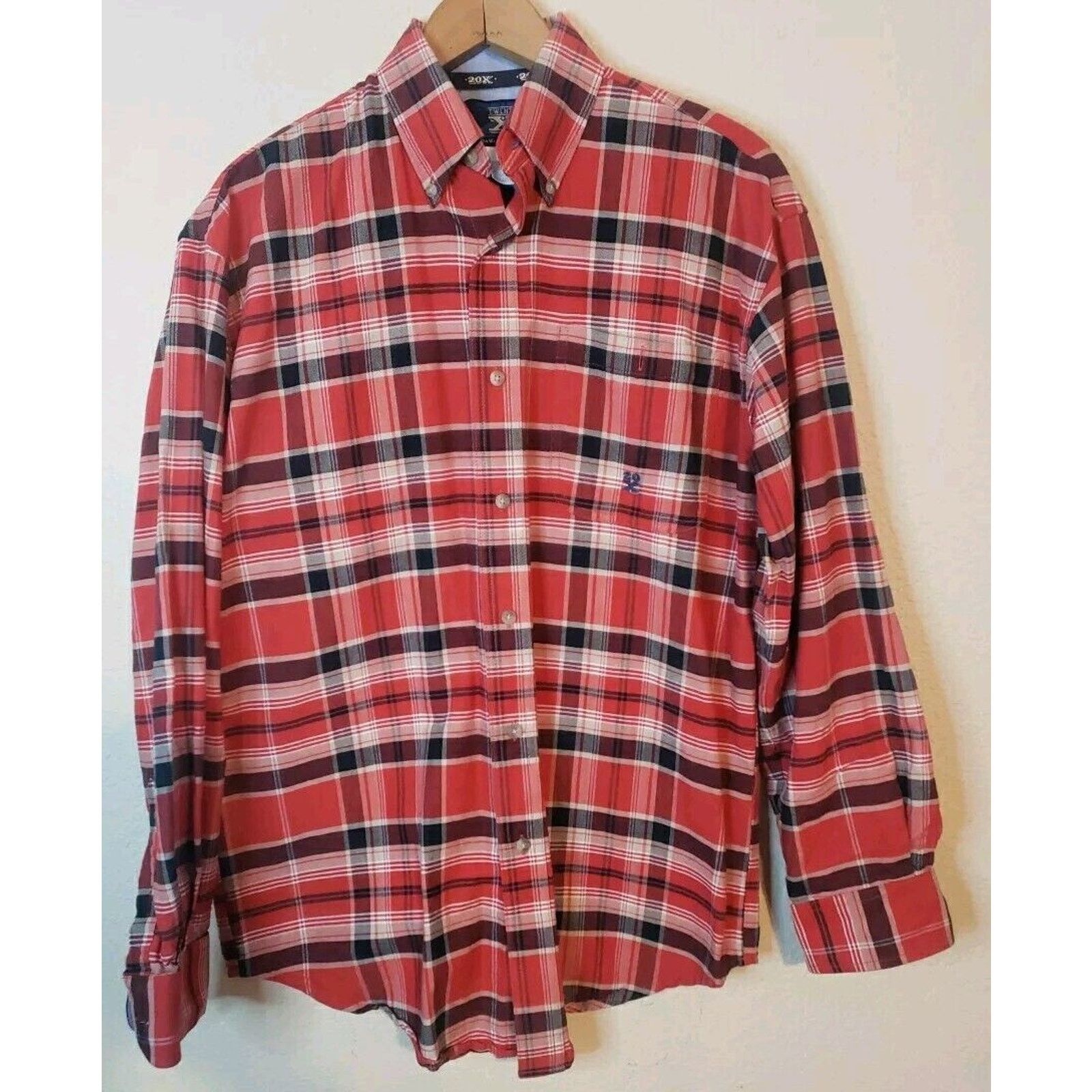 Wrangler Wrangler TwentyX 20X Red Plaid Long Sleeve Shirt Men's XL Size US XL / EU 56 / 4 - 1 Thumbnail