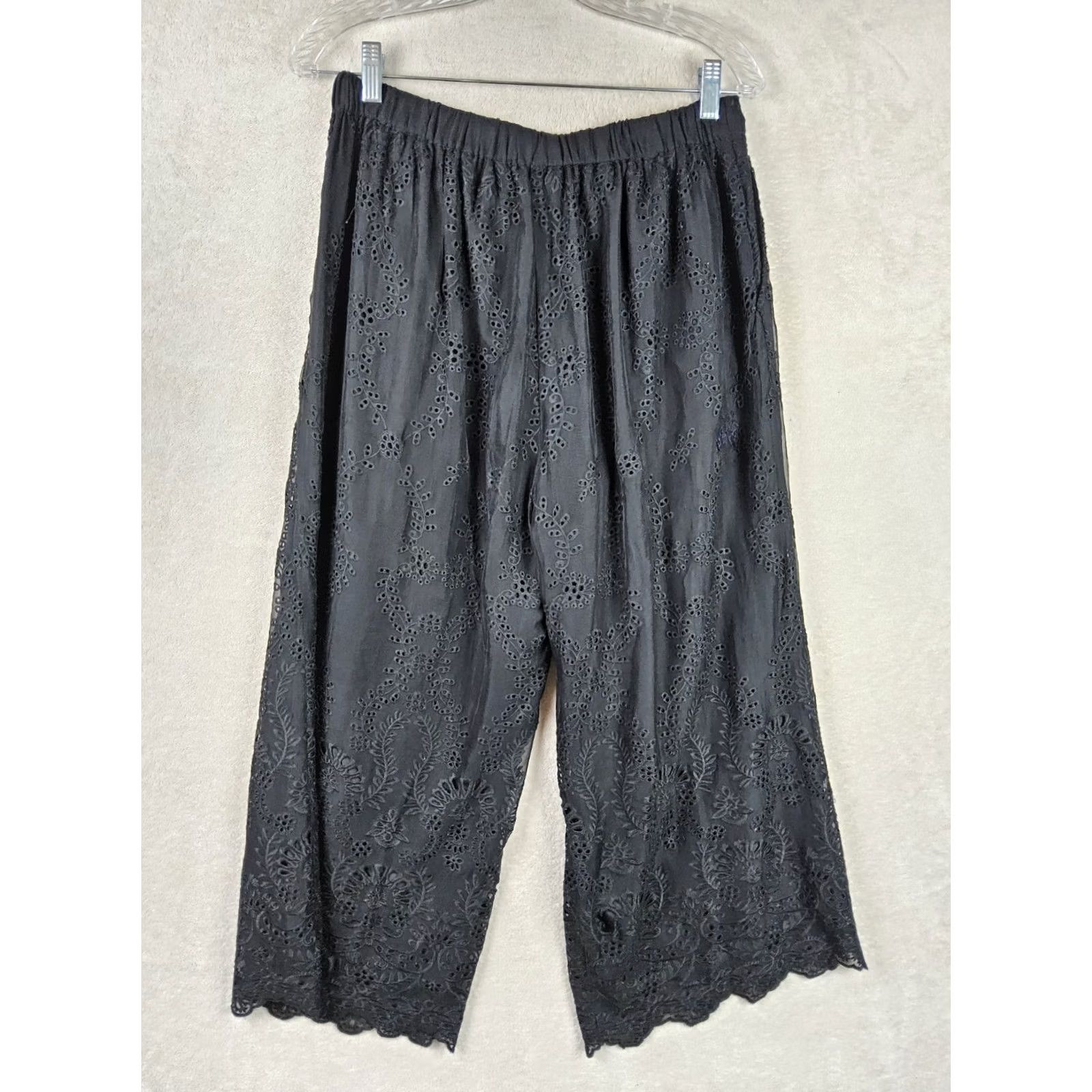 Zimmermann Zimmermann Women's Silk Pants Dress Pants Eyelet Wide-Leg Black Size 2 Size 26" / US 2 / IT 38 - 4 Thumbnail