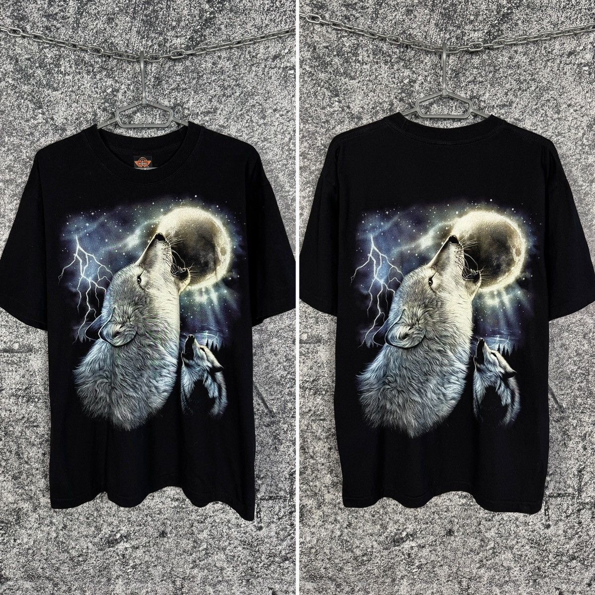 Band Tees Vintage Rock Eagle Wolf Moon Lightning Overprint Tee XL Size US XL / EU 56 / 4 - 1 Thumbnail