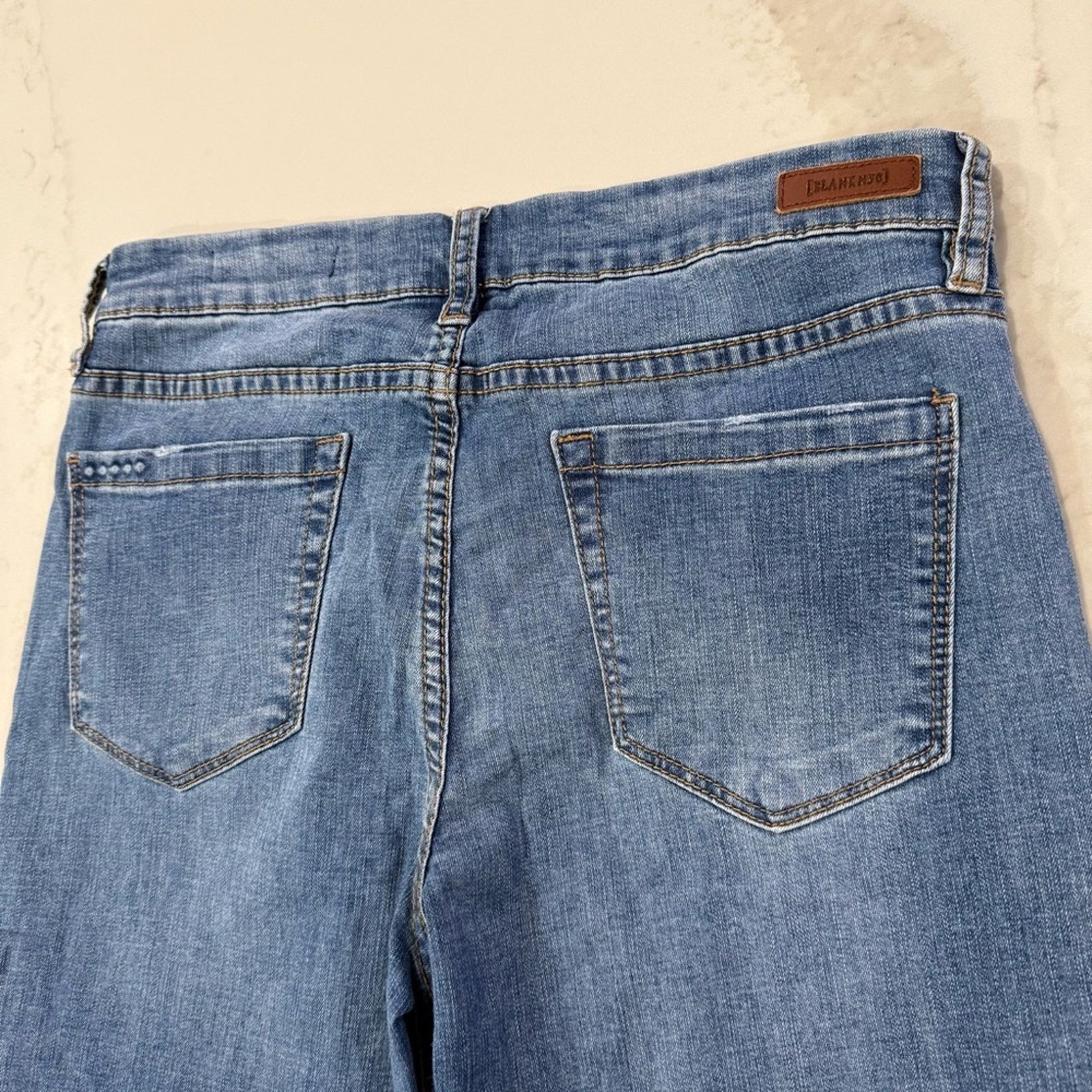 BLANKNYC Blank NYC Two-Tone Split Front Cropped Denim Jeans Womens 29 Size 29" - 6 Thumbnail
