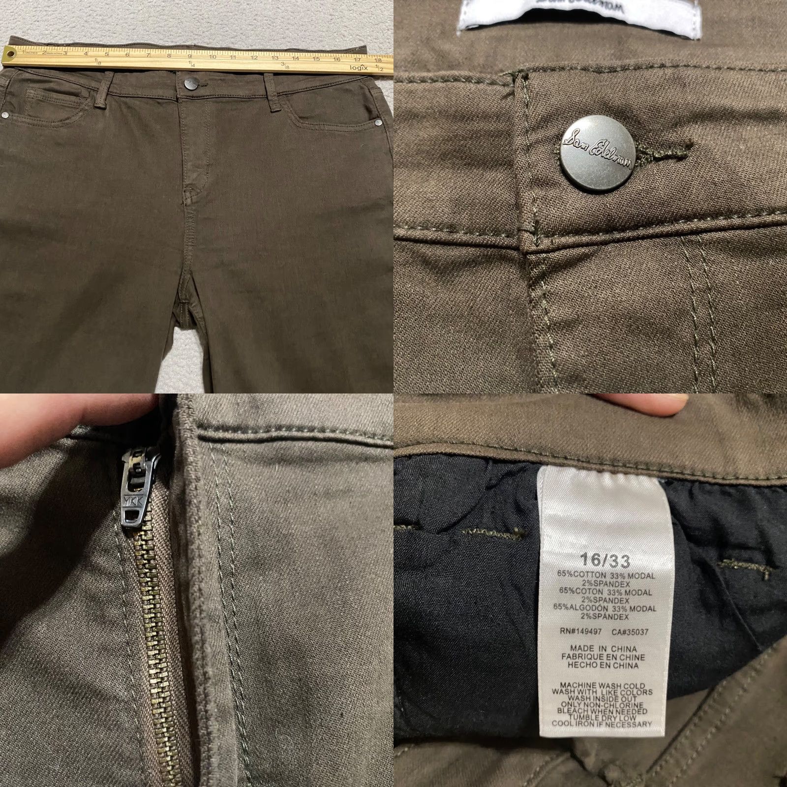 Sam Edelman Sam Edelman Jeans Womens Regular Size 16 Brown Mid Rise Skinny 30 Inseam 5-Pocket Design Size 38" / US 16 / IT 52 - 8 Thumbnail