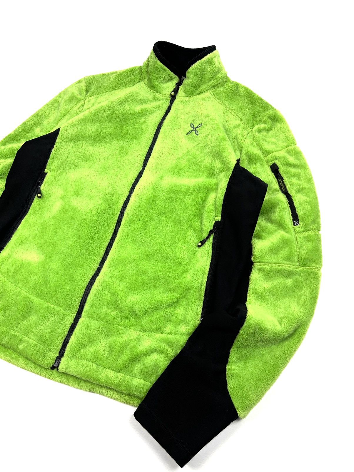 Vintage Rare MONTURA GRINCH Neon Green Zip Fleece Jacket Vintage Size US M / EU 48-50 / 2 - 2 Thumbnail