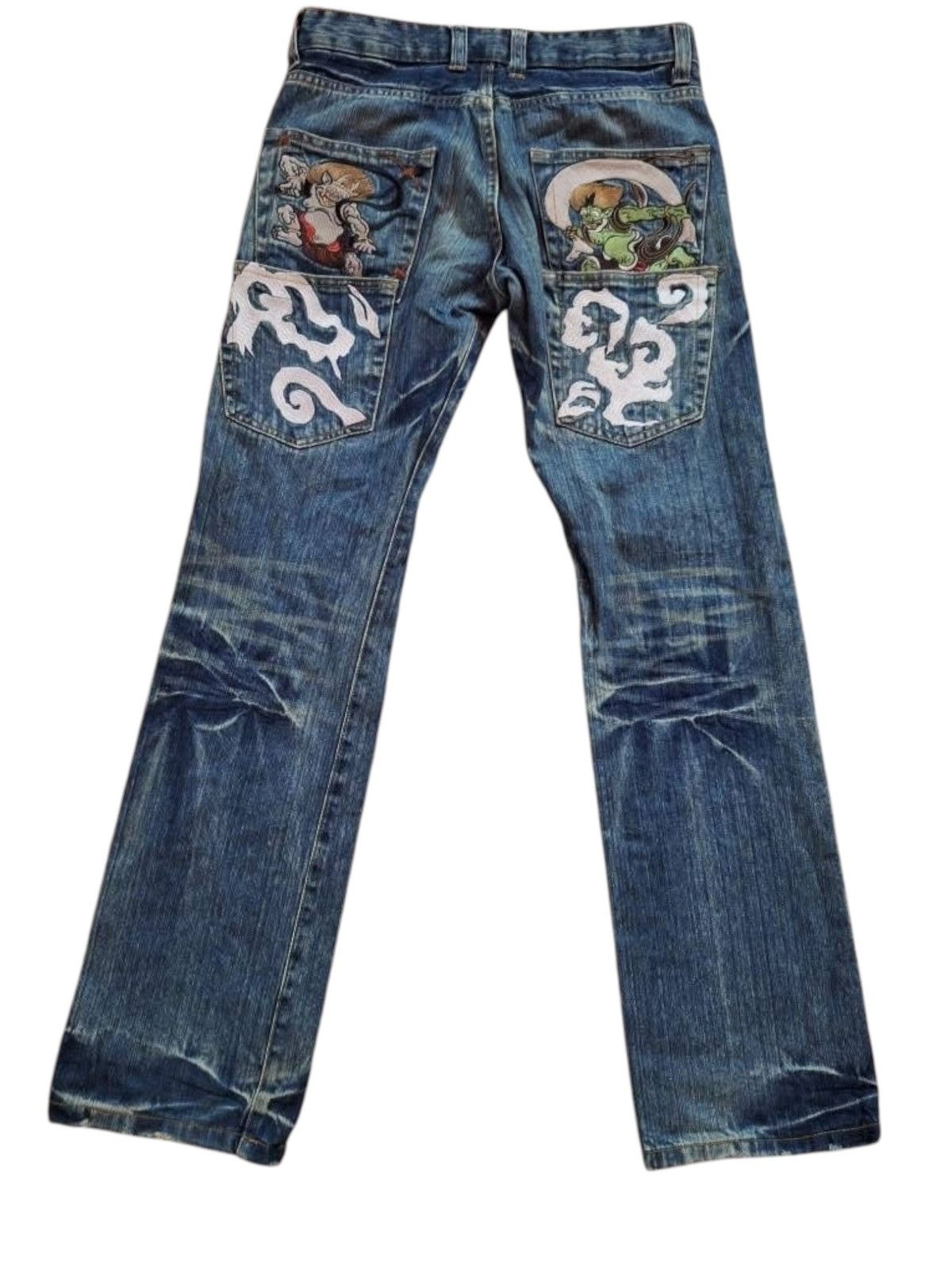 Other Japanese Sukajan Denim Double Pocket Embroidery Jeans Size US 31 - 2 Thumbnail