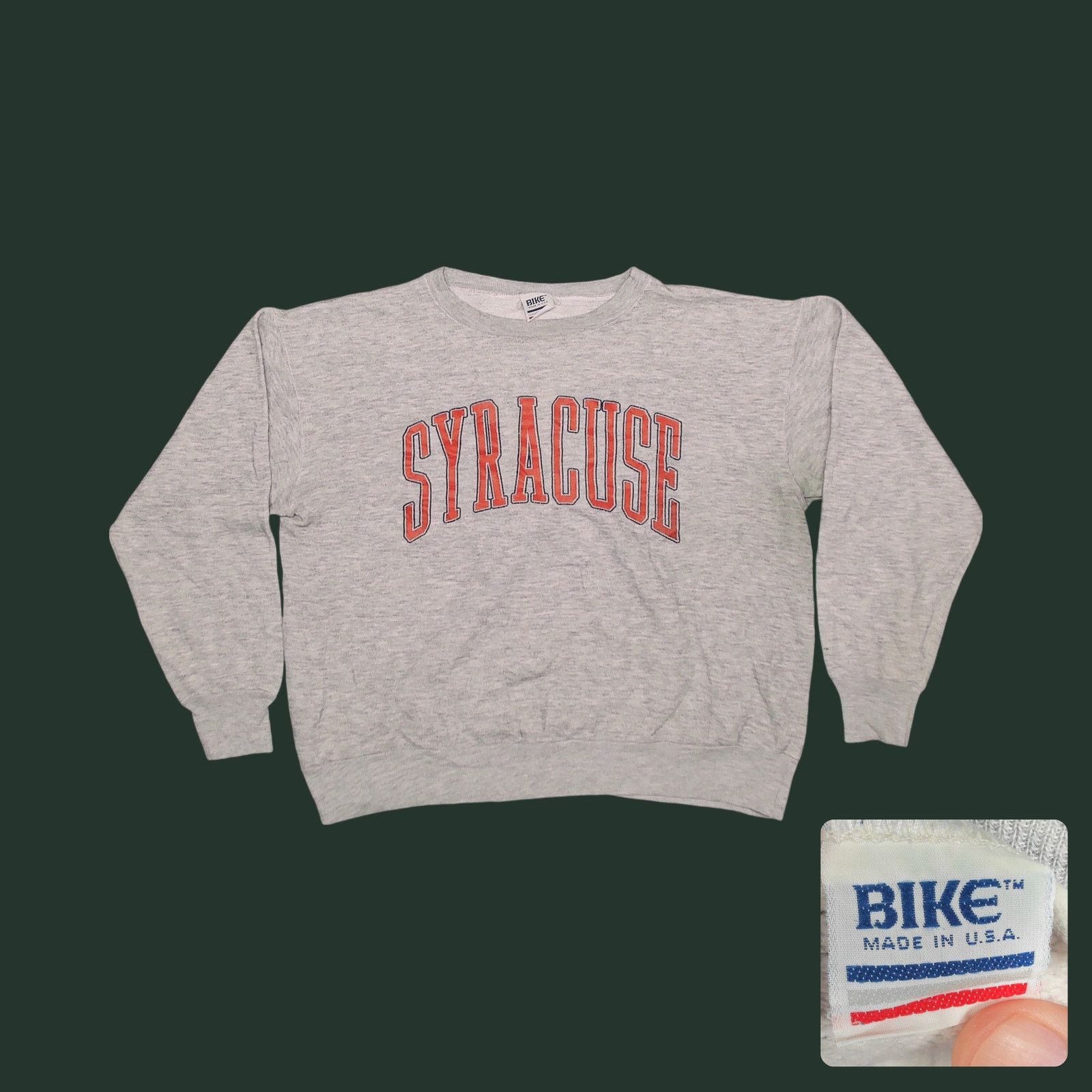 Vintage VTG Bike Athletic | 90s Syracuse Boxy Cropped Sweatshirt XL Size XL / US 12-14 / IT 48-50 - 1 Thumbnail
