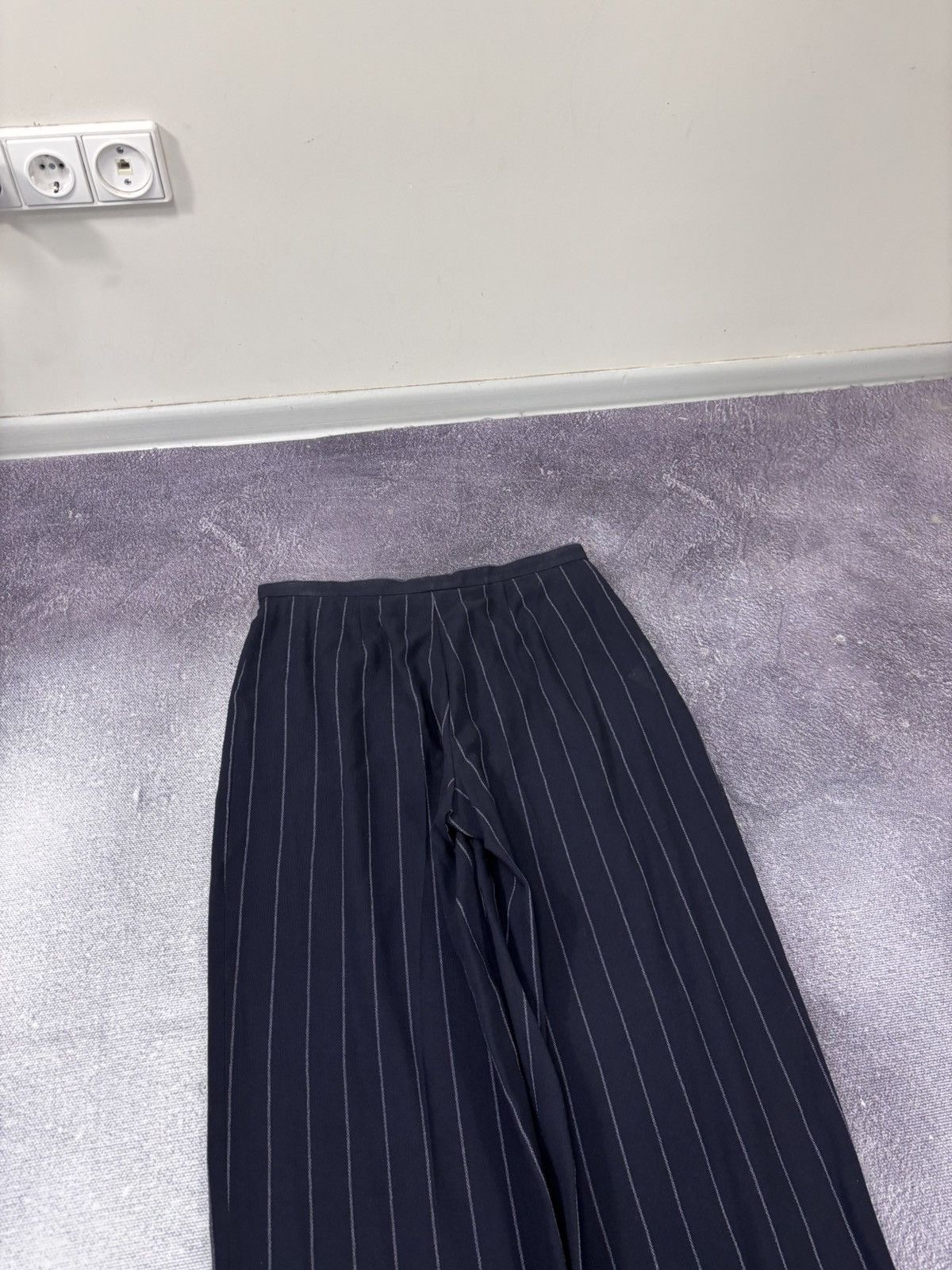 Armani Collezioni Armani Collezioni Women’s Navy Blue Striped Wool Pants Size 32" / US 10 / IT 46 - 14 Thumbnail