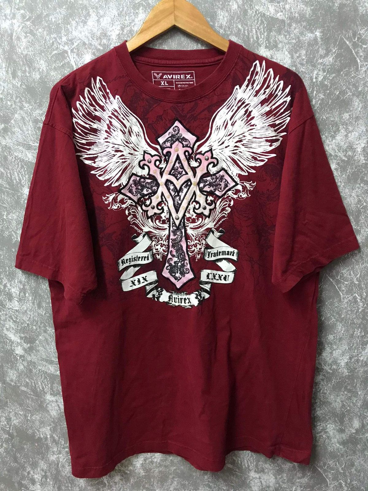 Southpole Avirex Affliction Cross Wing Y2K Graphic Tee | Grailed