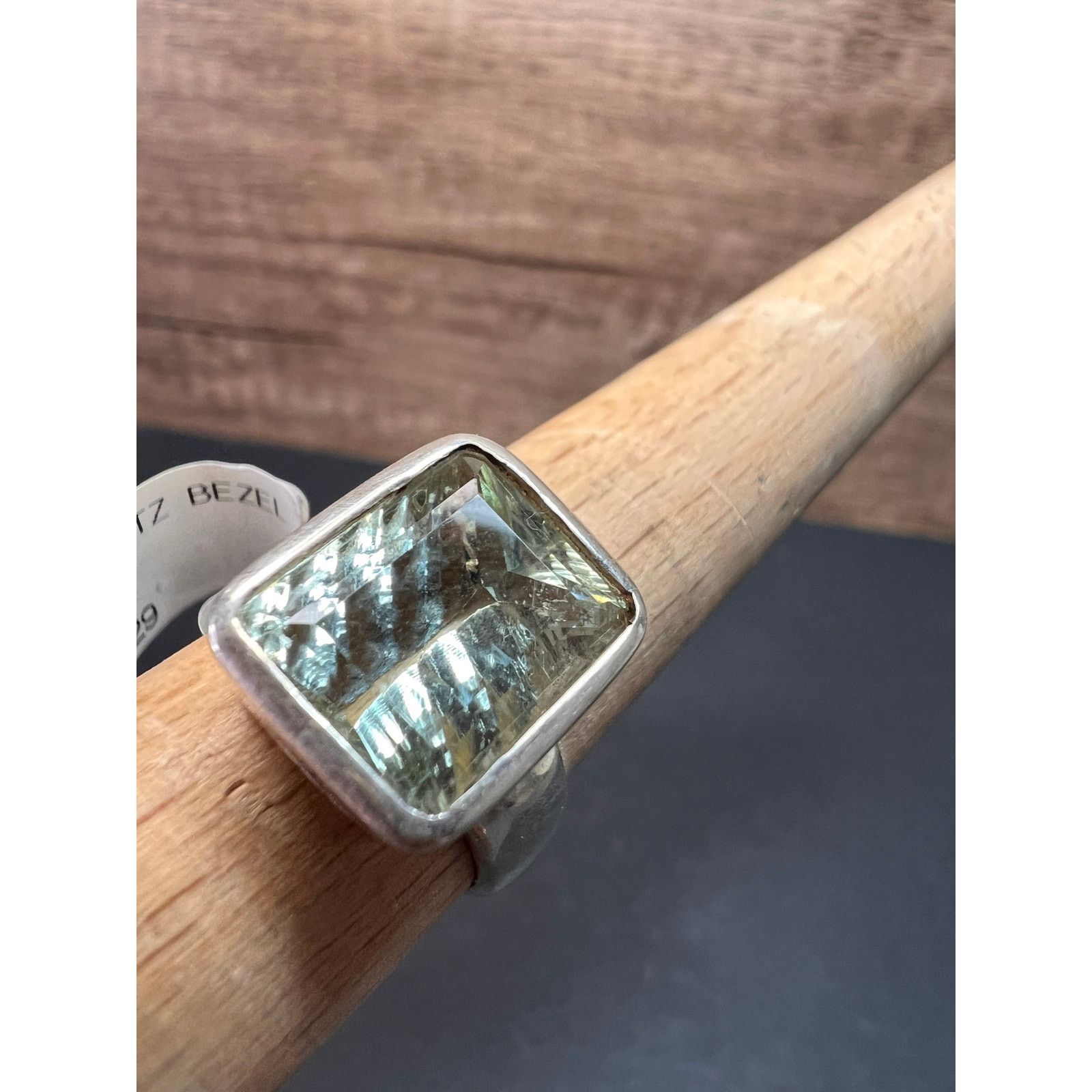 Other NEW Prasiolite Sterling silver ring 6.87 grams Size ONE SIZE - 10 Thumbnail
