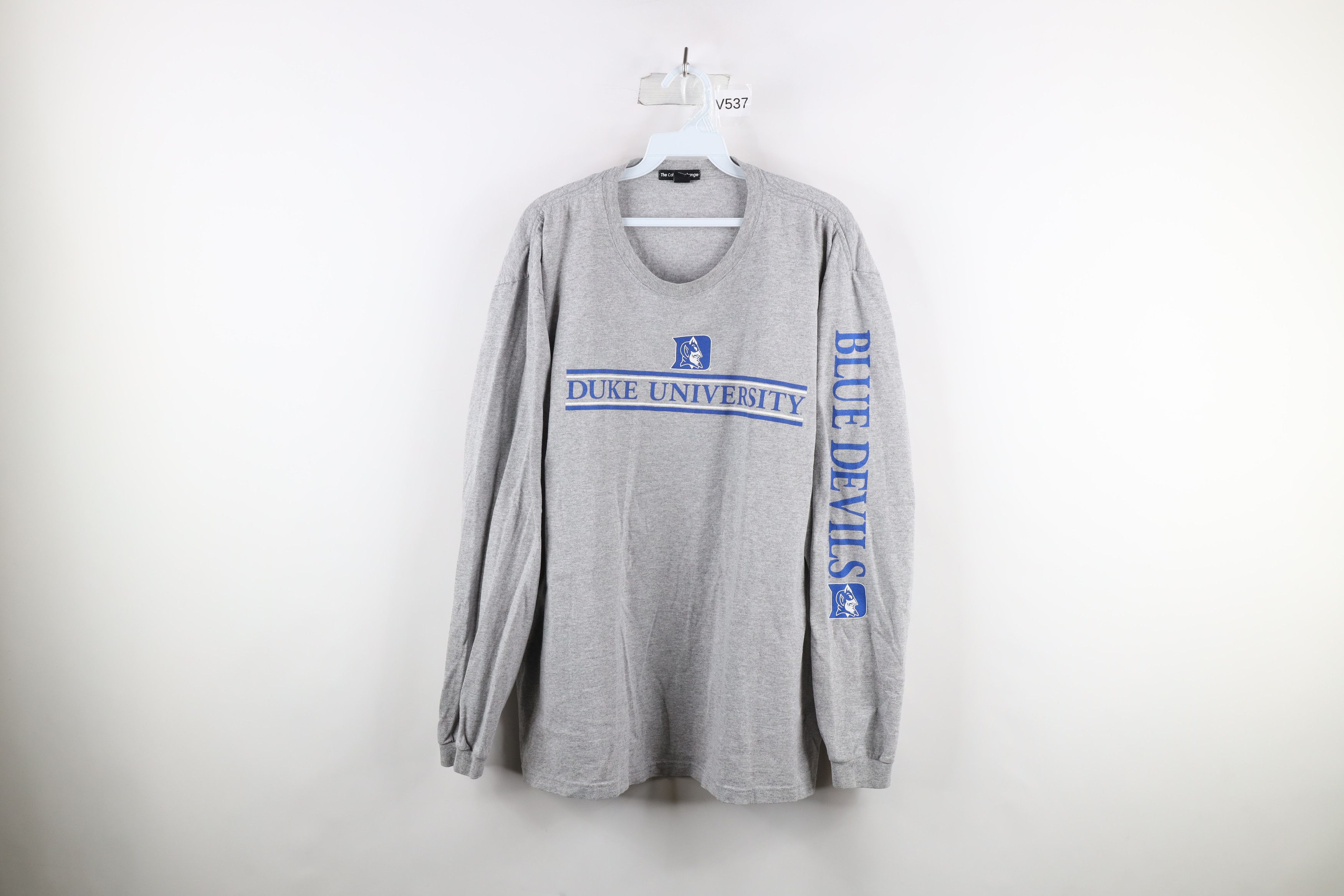 Vintage Vintage 90s Duke University Long Sleeve T-Shirt Gray USA Size US XL / EU 56 / 4 - 1 Thumbnail